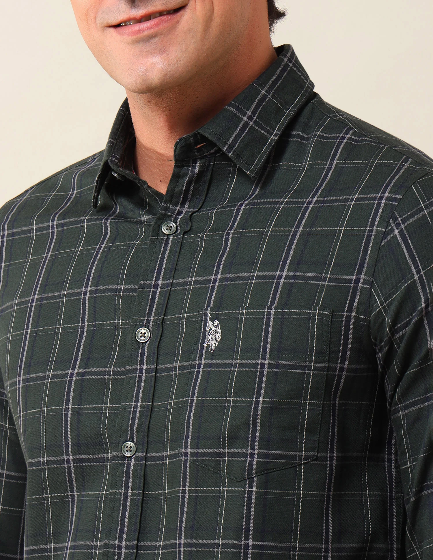 Grid Tattersall Checked Tailored Fit Shirt - Image 7