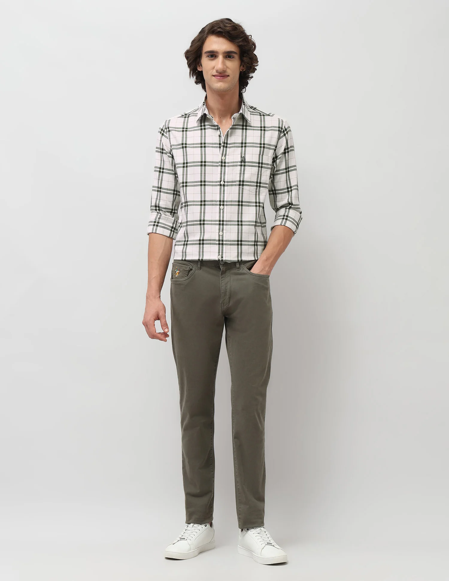 Grid Tattersall Checked Tailored Fit Shirt - Image 3