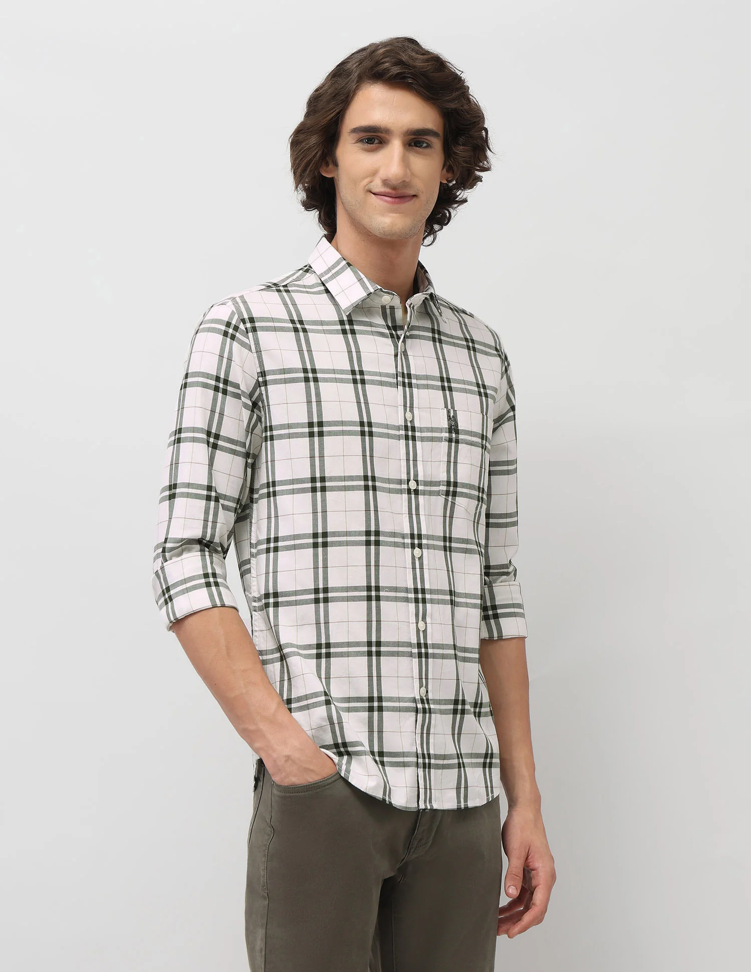 Grid Tattersall Checked Tailored Fit Shirt - Image 4