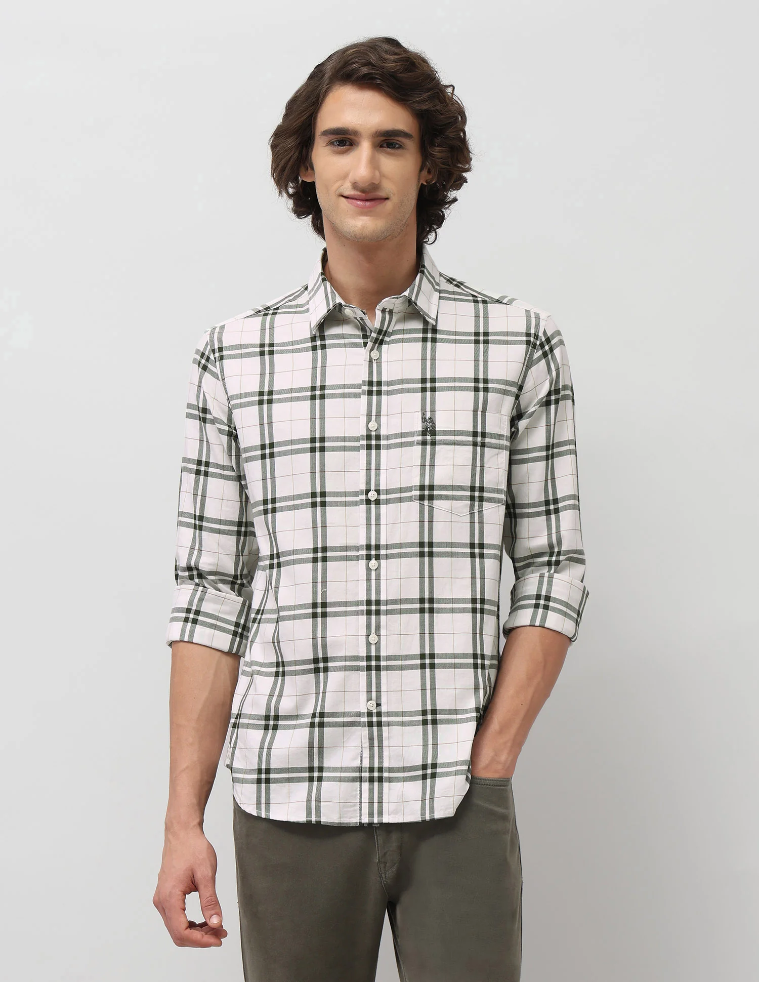 Grid Tattersall Checked Tailored Fit Shirt - Image 6