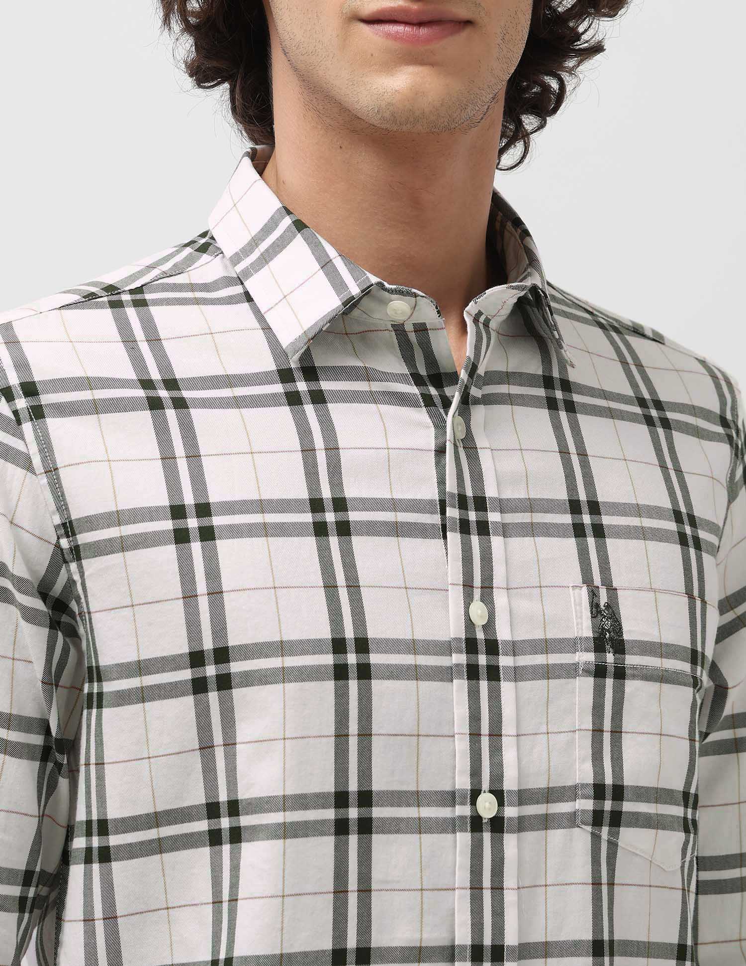Grid Tattersall Checked Tailored Fit Shirt - Image 7