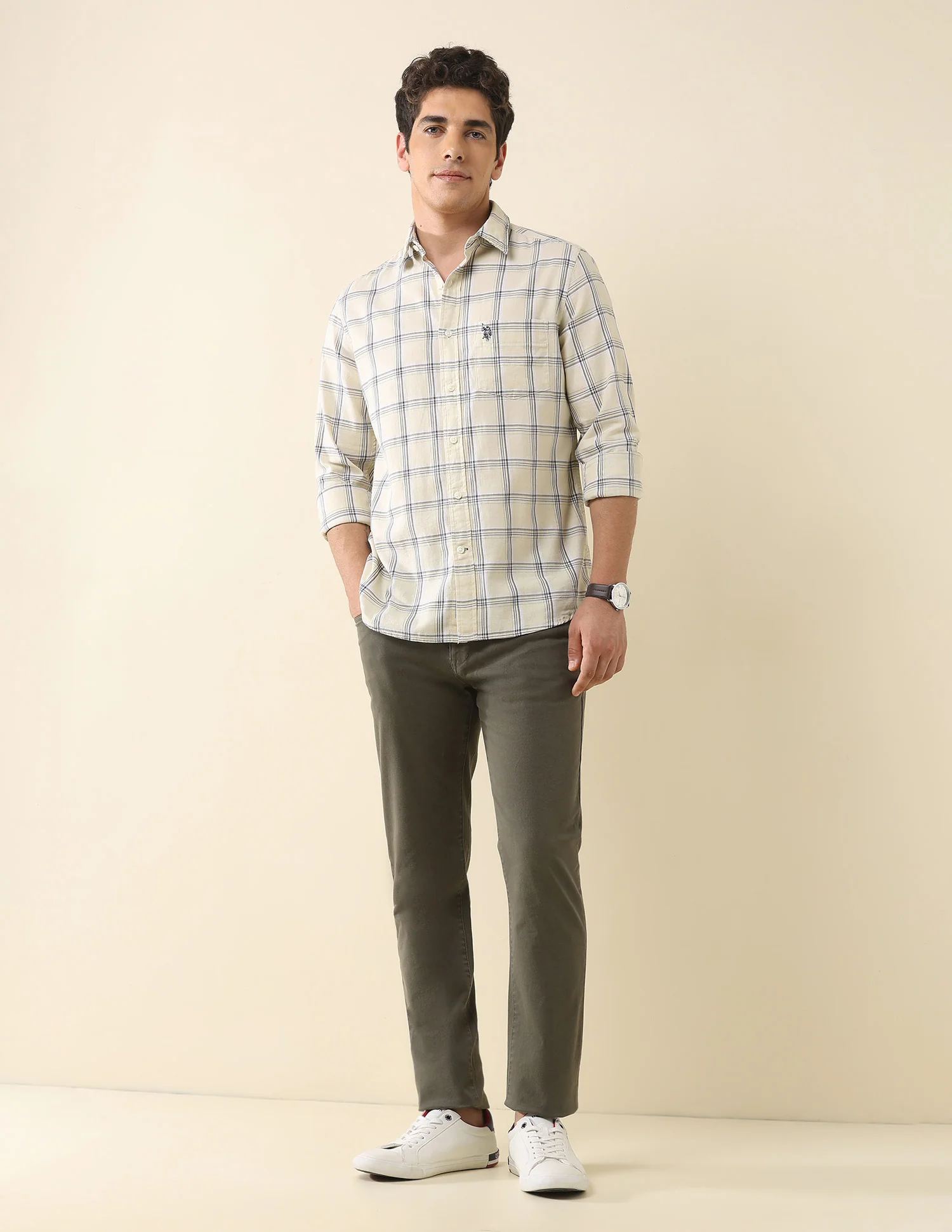 Grid Tattersall Checked Tailored Fit Shirt - Image 3