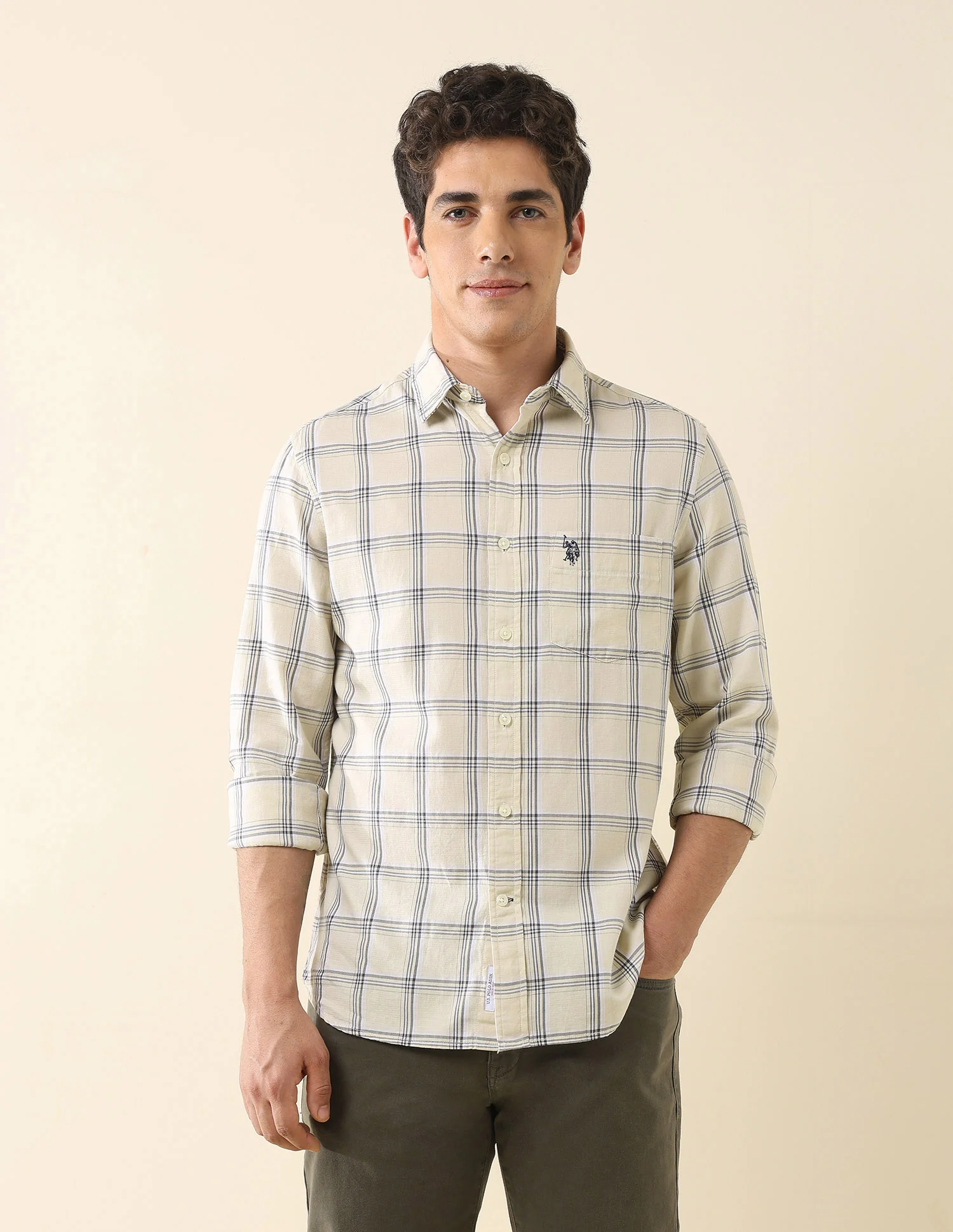 Grid Tattersall Checked Tailored Fit Shirt - Image 6