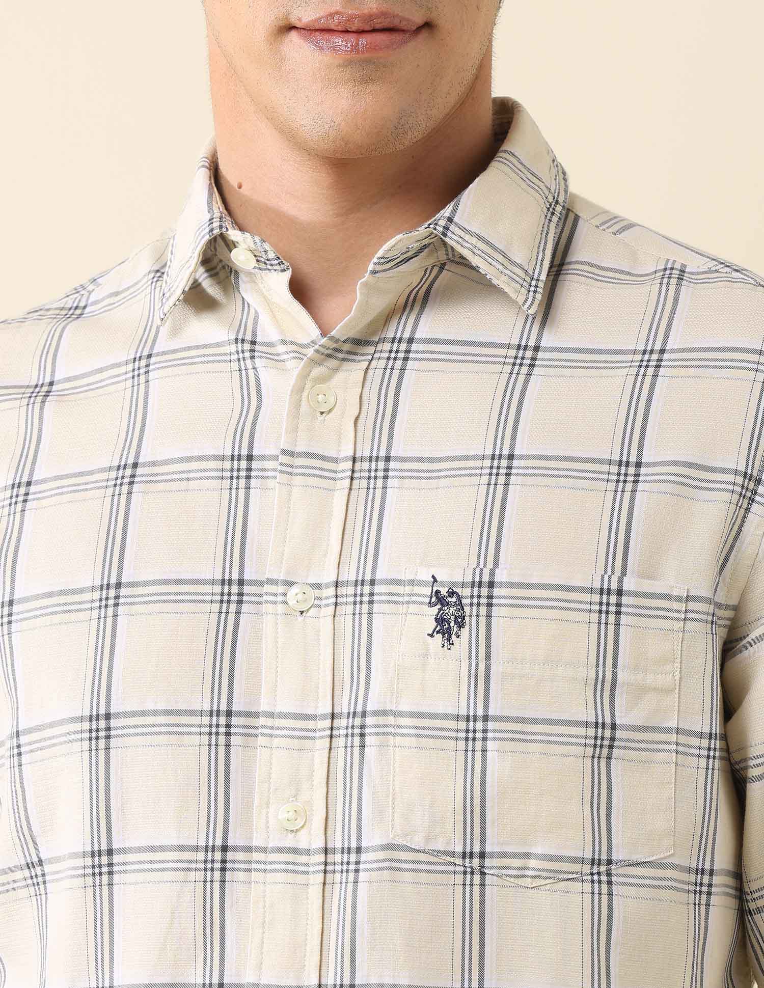 Grid Tattersall Checked Tailored Fit Shirt - Image 7