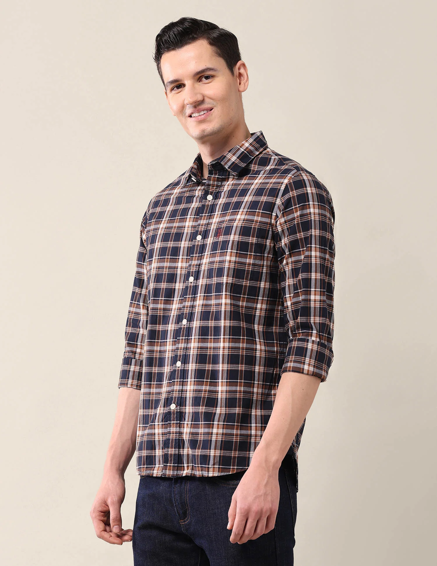 Grid Tattersall Checked Tailored Fit Shirt - Image 4