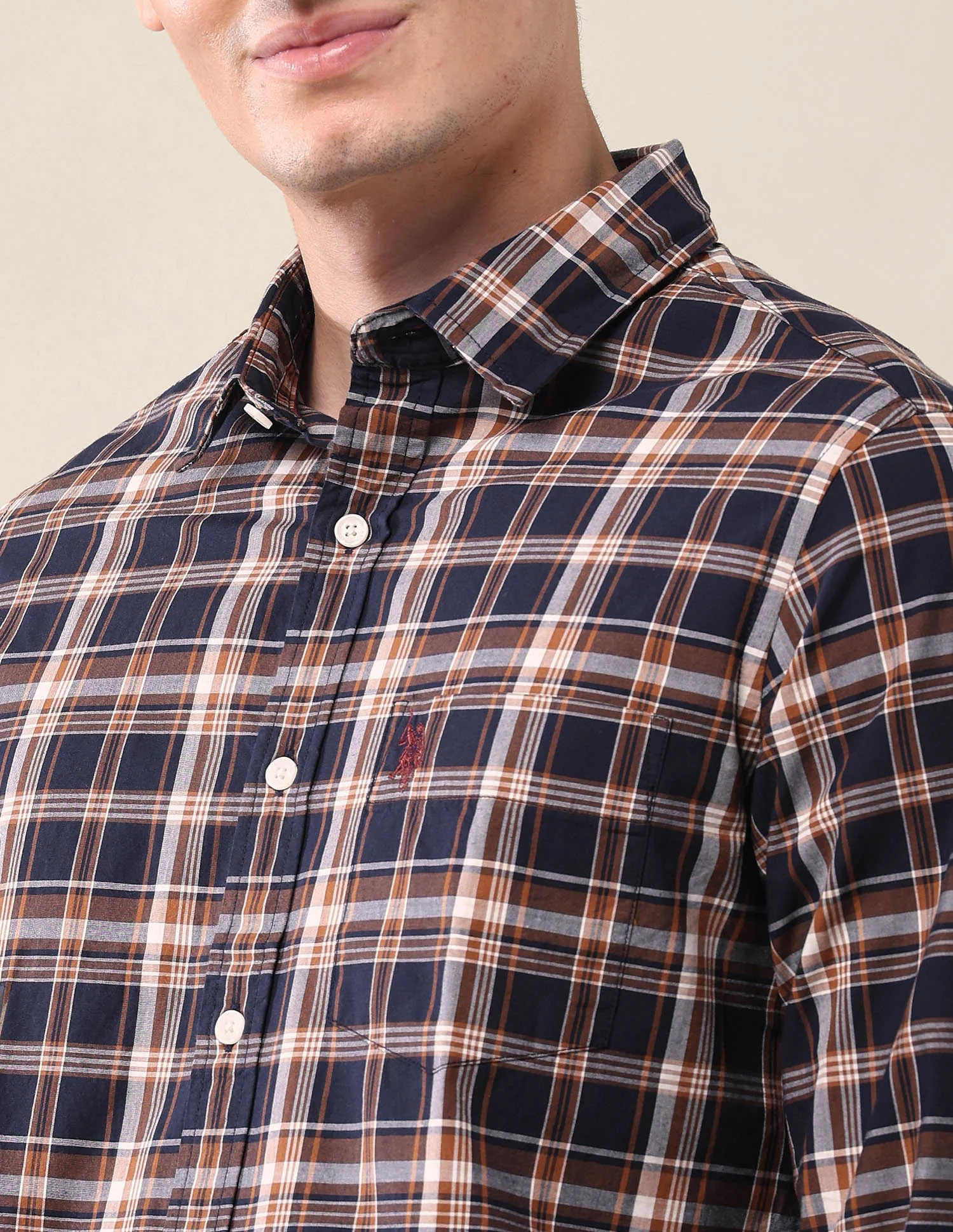 Grid Tattersall Checked Tailored Fit Shirt - Image 7