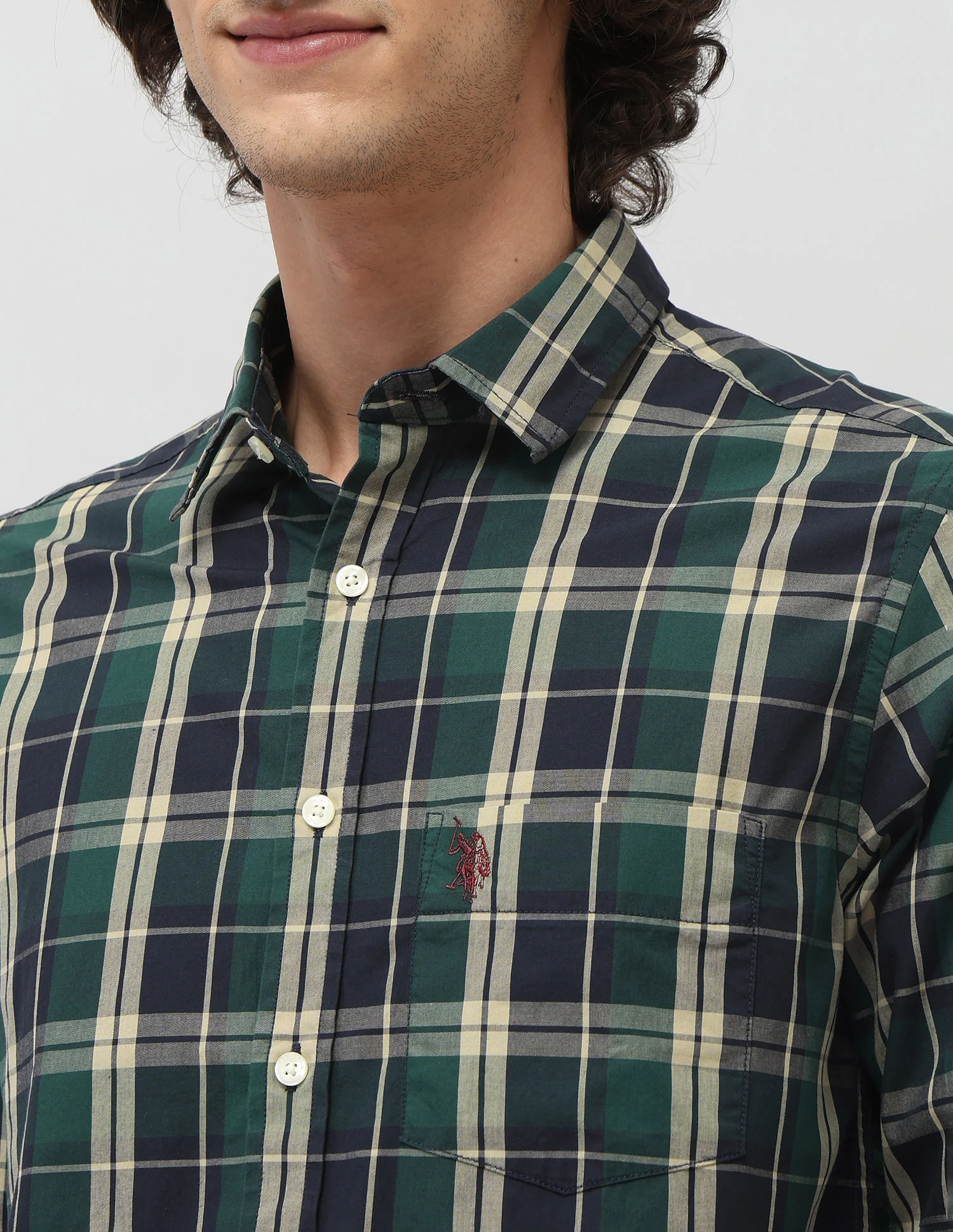 Grid Tattersall Checked Tailored Fit Shirt - Image 7