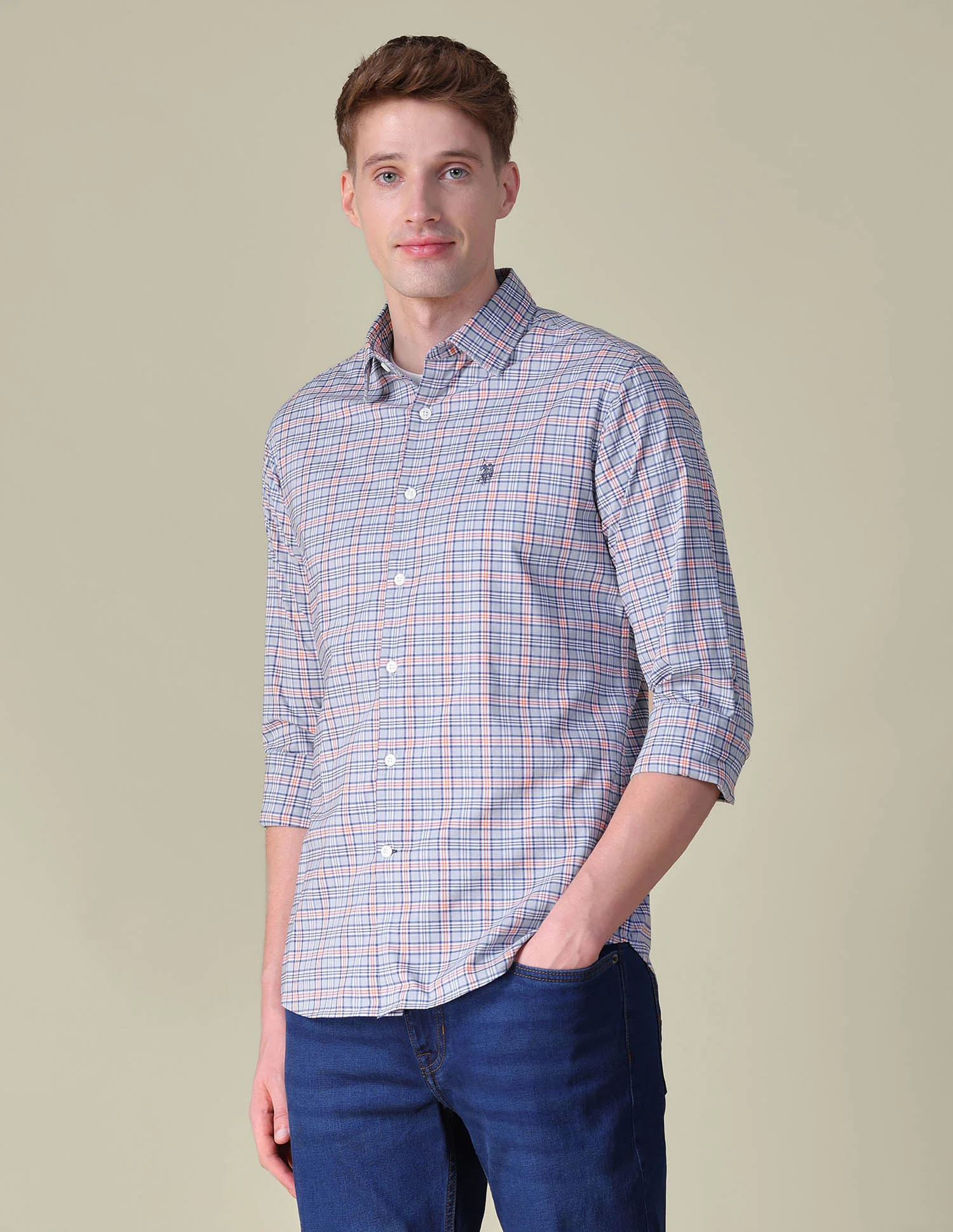 Grid Tattersall Checked Tailored Fit Shirt - Image 4