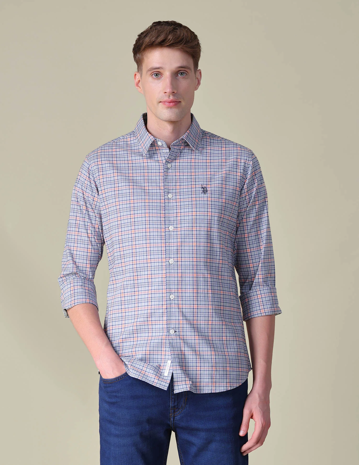 Grid Tattersall Checked Tailored Fit Shirt - Image 6