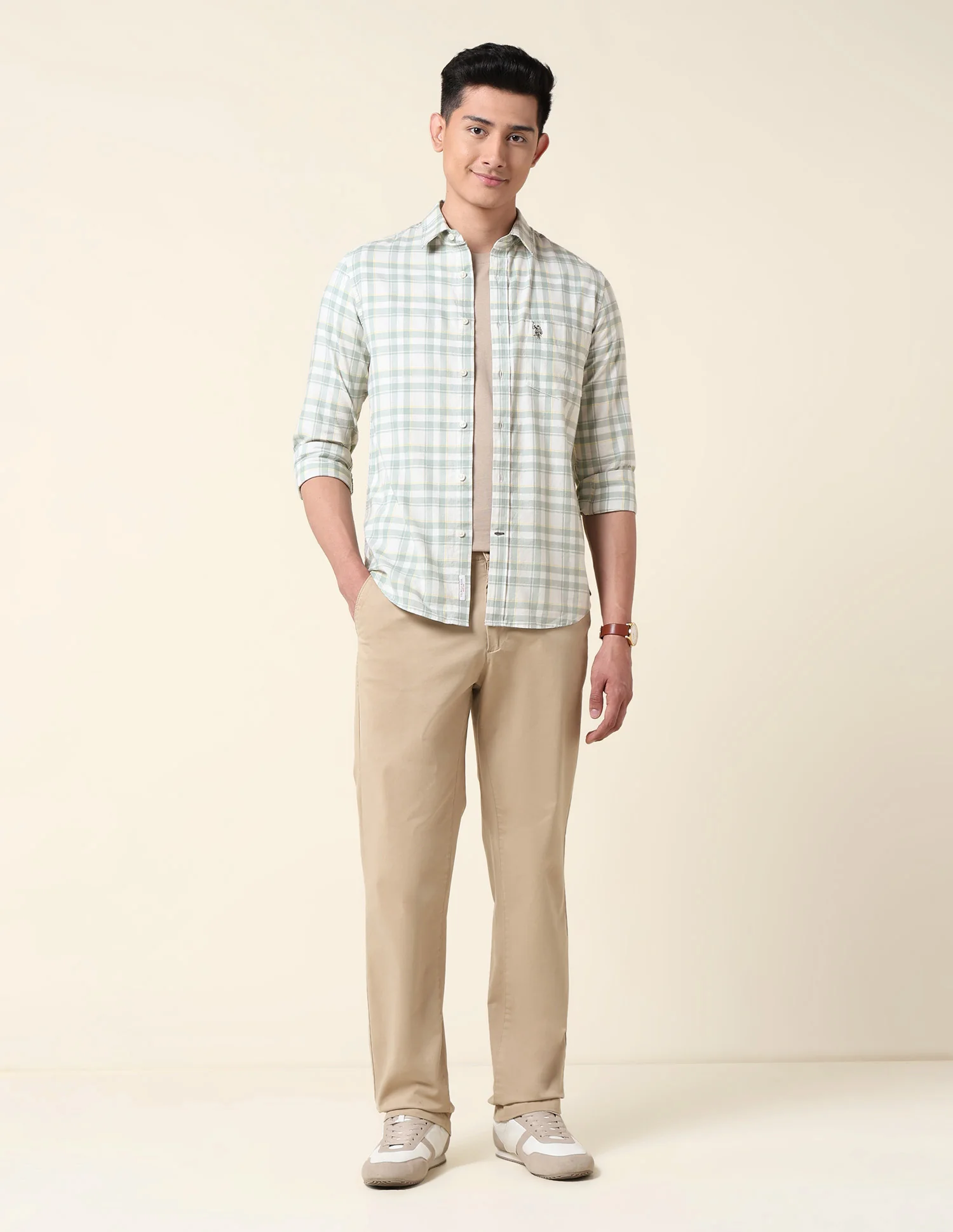 Grid Tattersall Checked Tailored Fit Shirt - Image 3