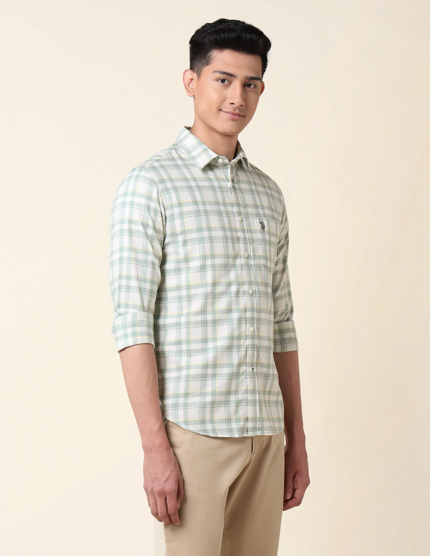 Grid Tattersall Checked Tailored Fit Shirt - Image 4