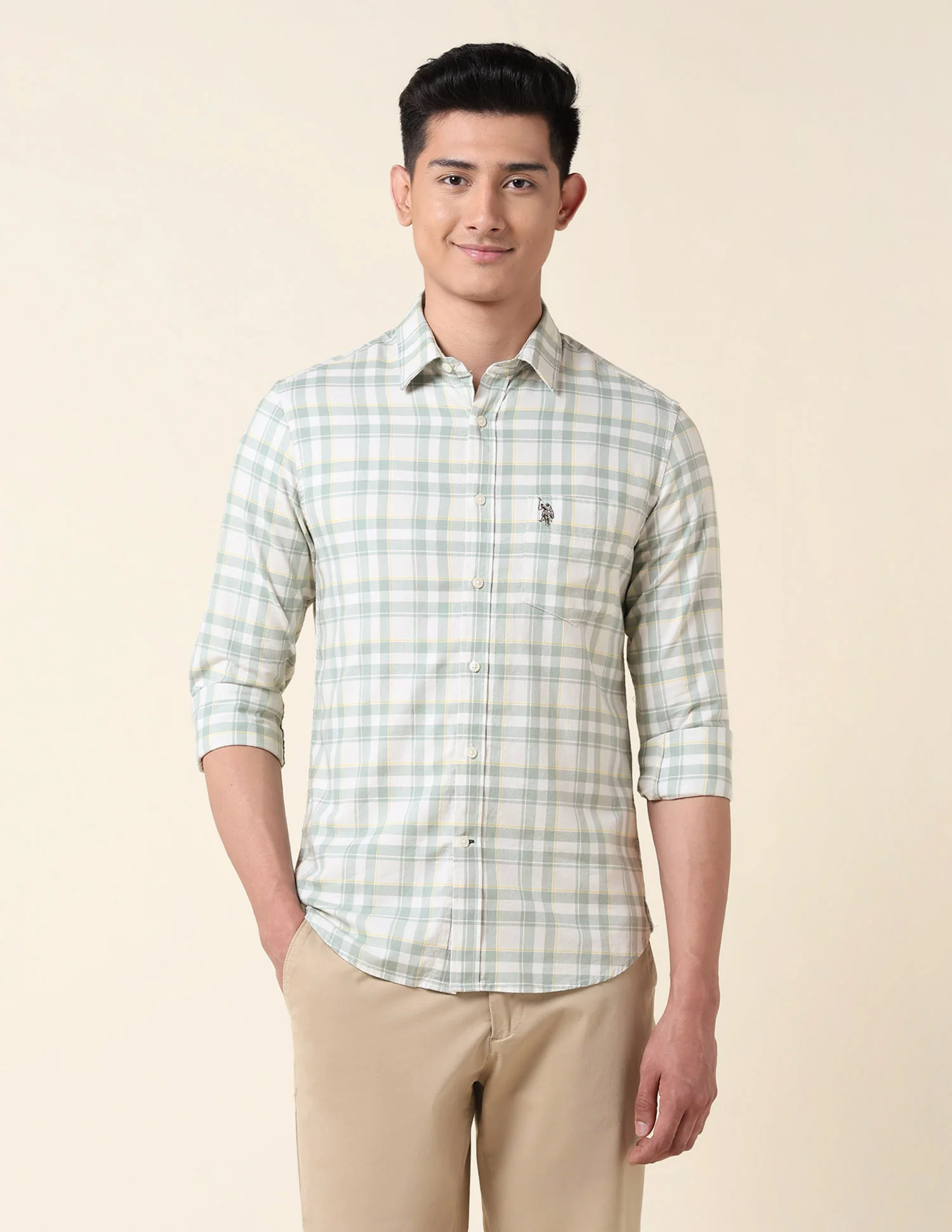 Grid Tattersall Checked Tailored Fit Shirt - Image 6