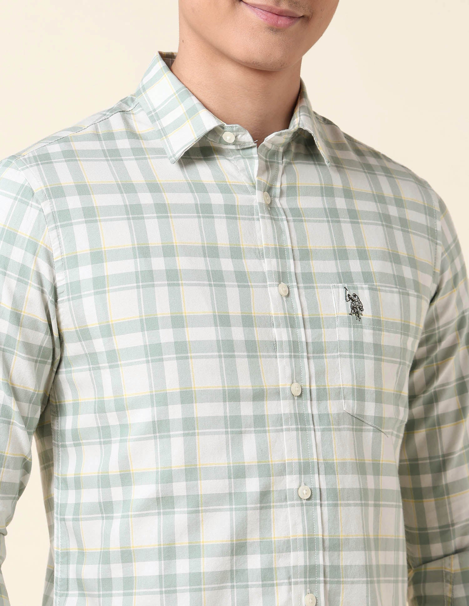 Grid Tattersall Checked Tailored Fit Shirt - Image 7