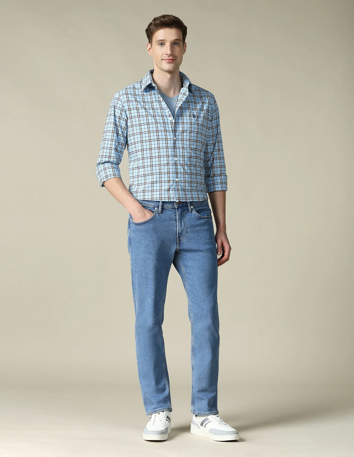 Grid Tattersall Checked Tailored Fit Shirt - Image 3