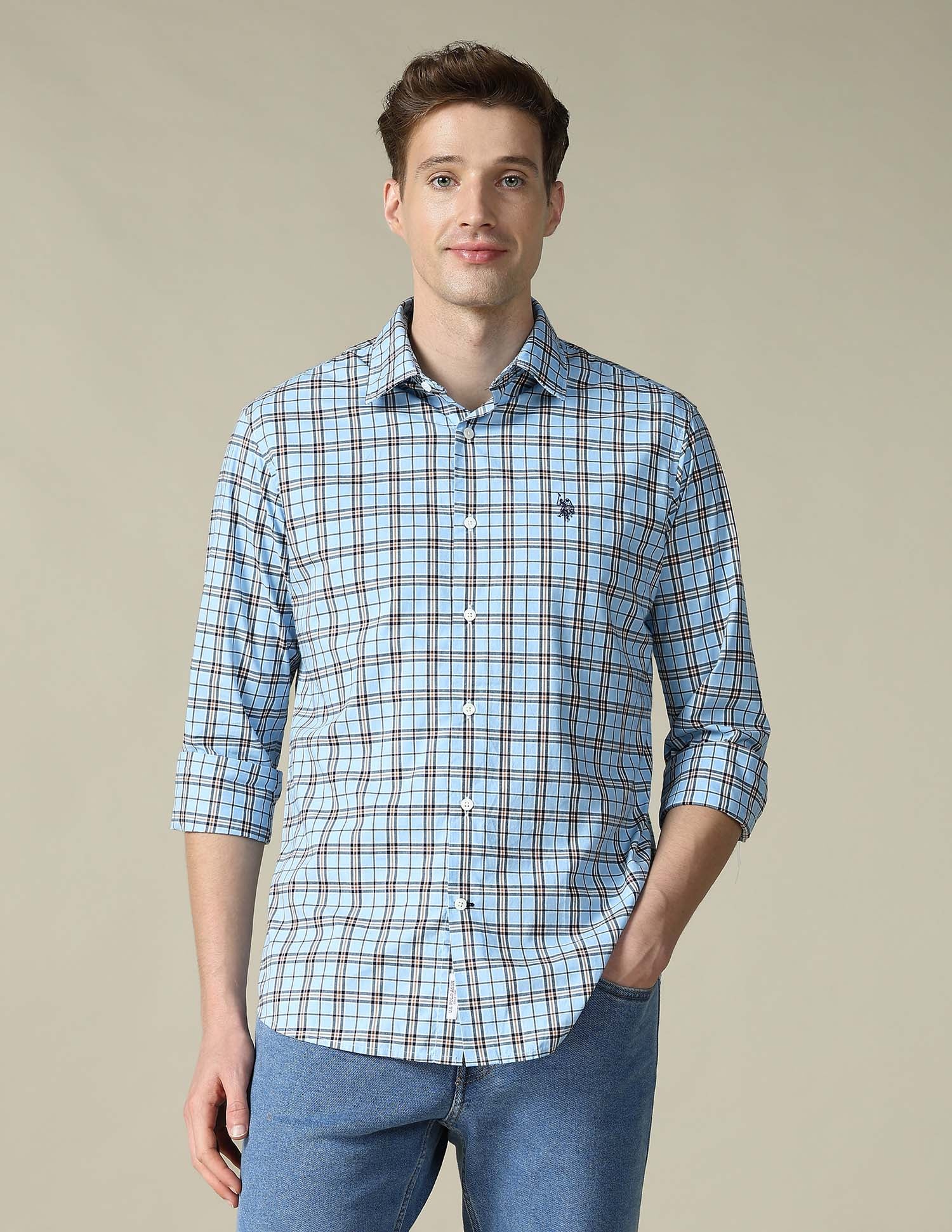 Grid Tattersall Checked Tailored Fit Shirt - Image 6