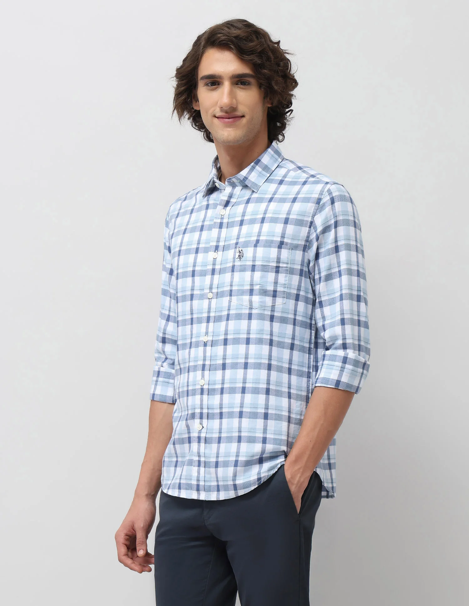 Grid Tattersall Checked Tailored Fit Shirt - Image 4