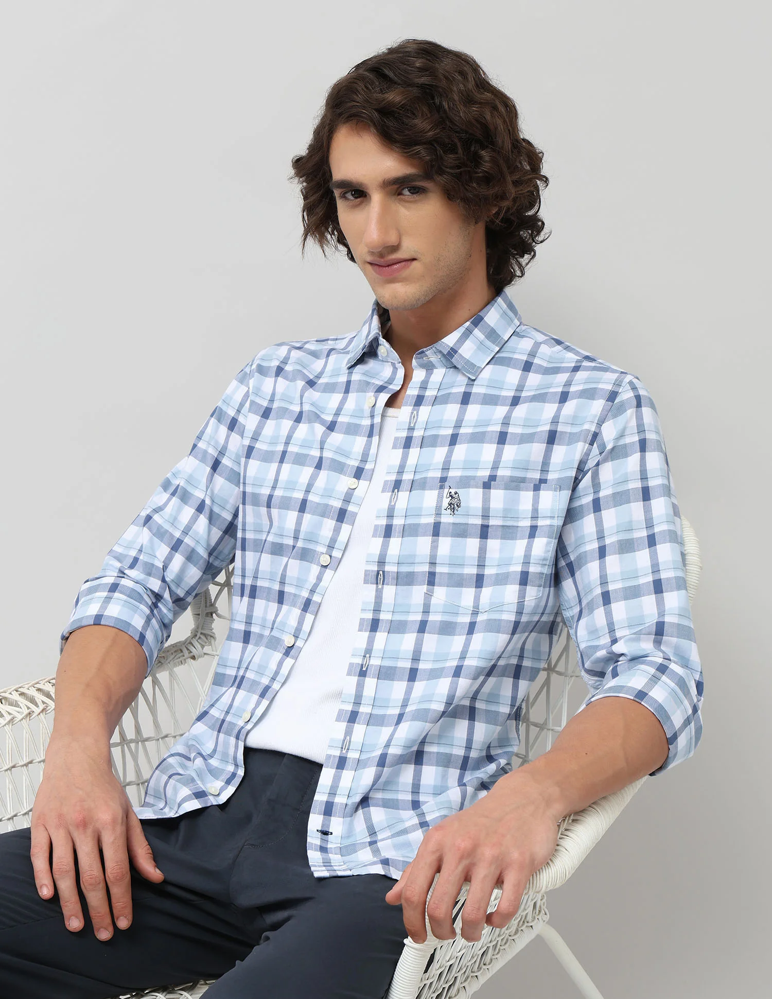 Grid Tattersall Checked Tailored Fit Shirt - Image 6