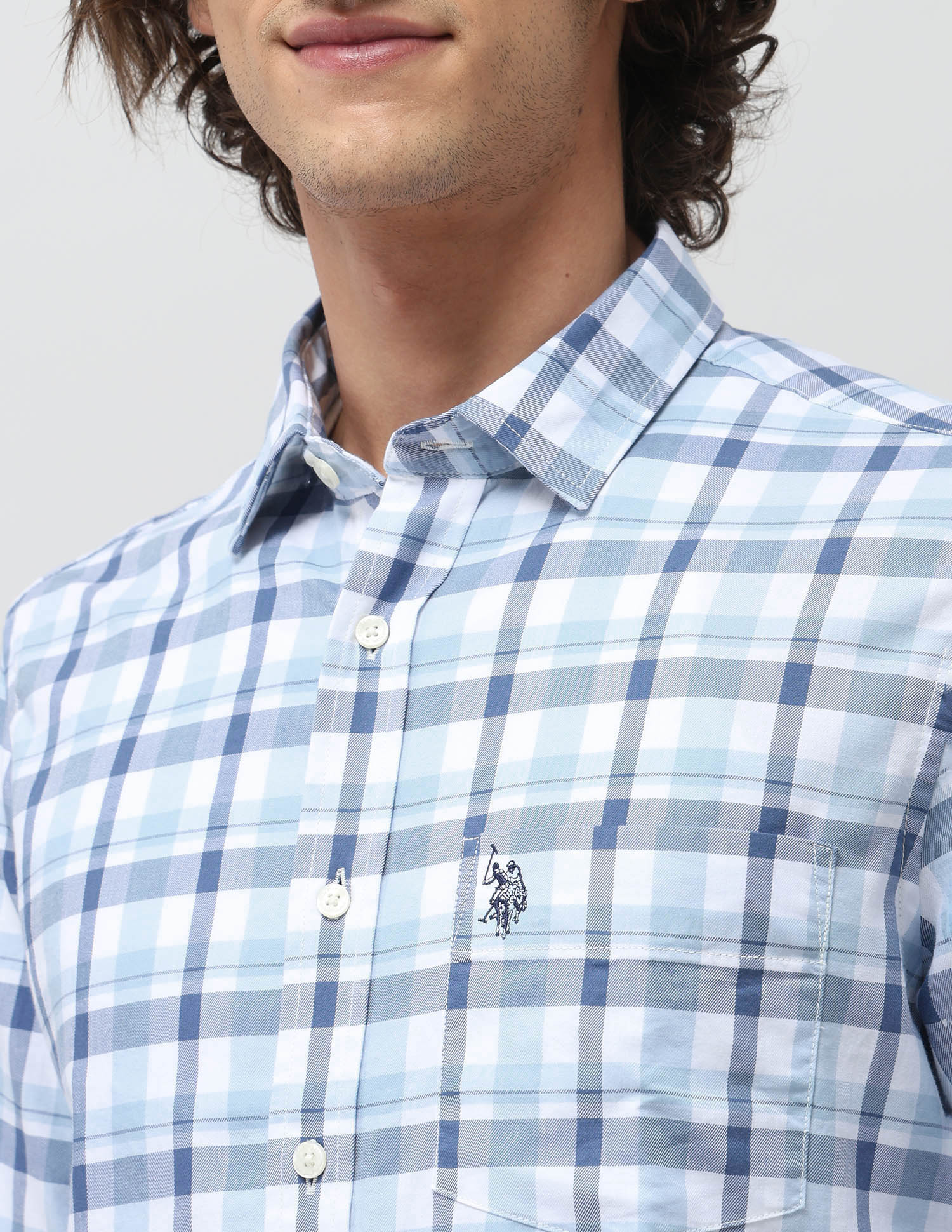 Grid Tattersall Checked Tailored Fit Shirt - Image 7