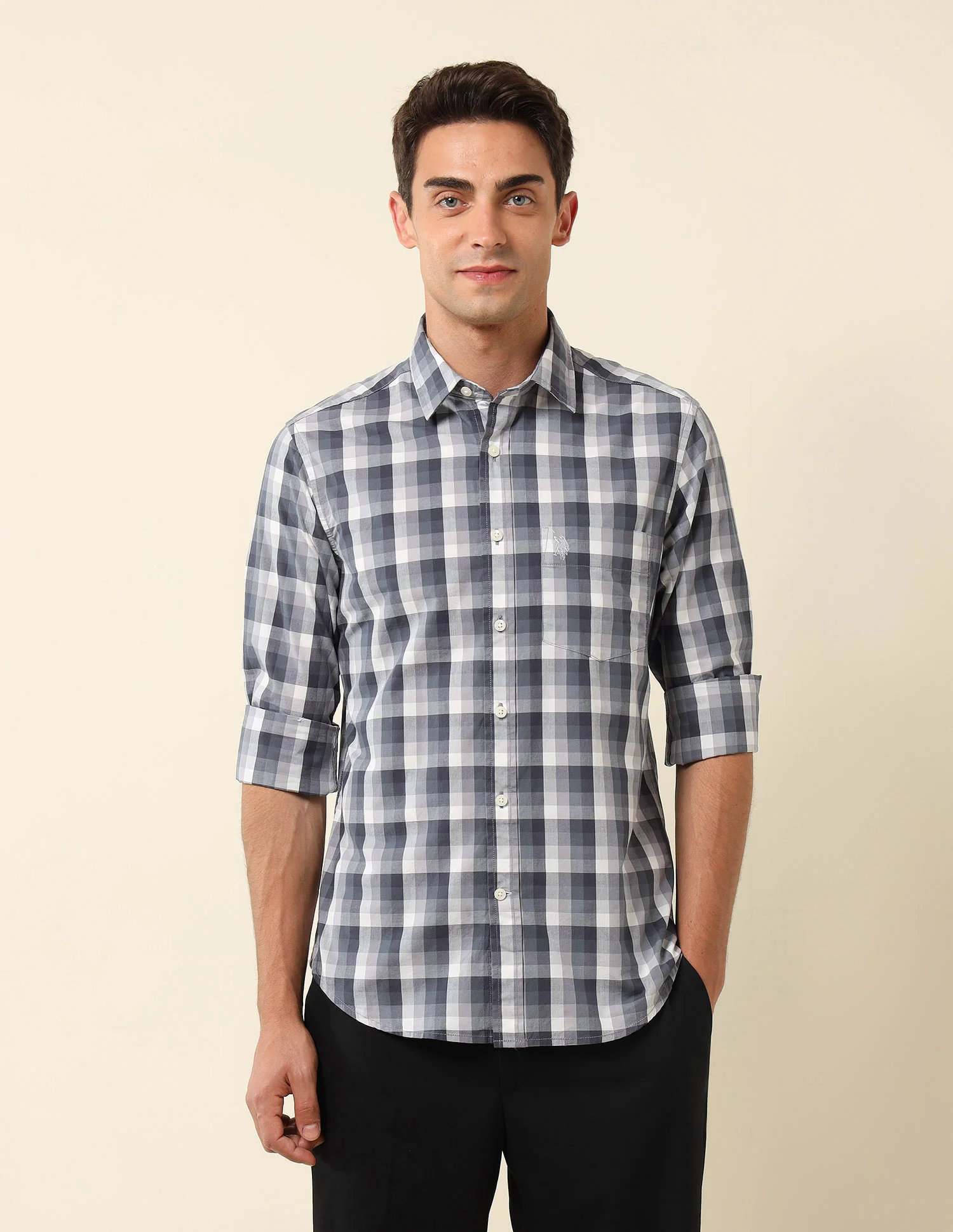 Grid Tattersall Checked Tailored Fit Shirt - Image 6