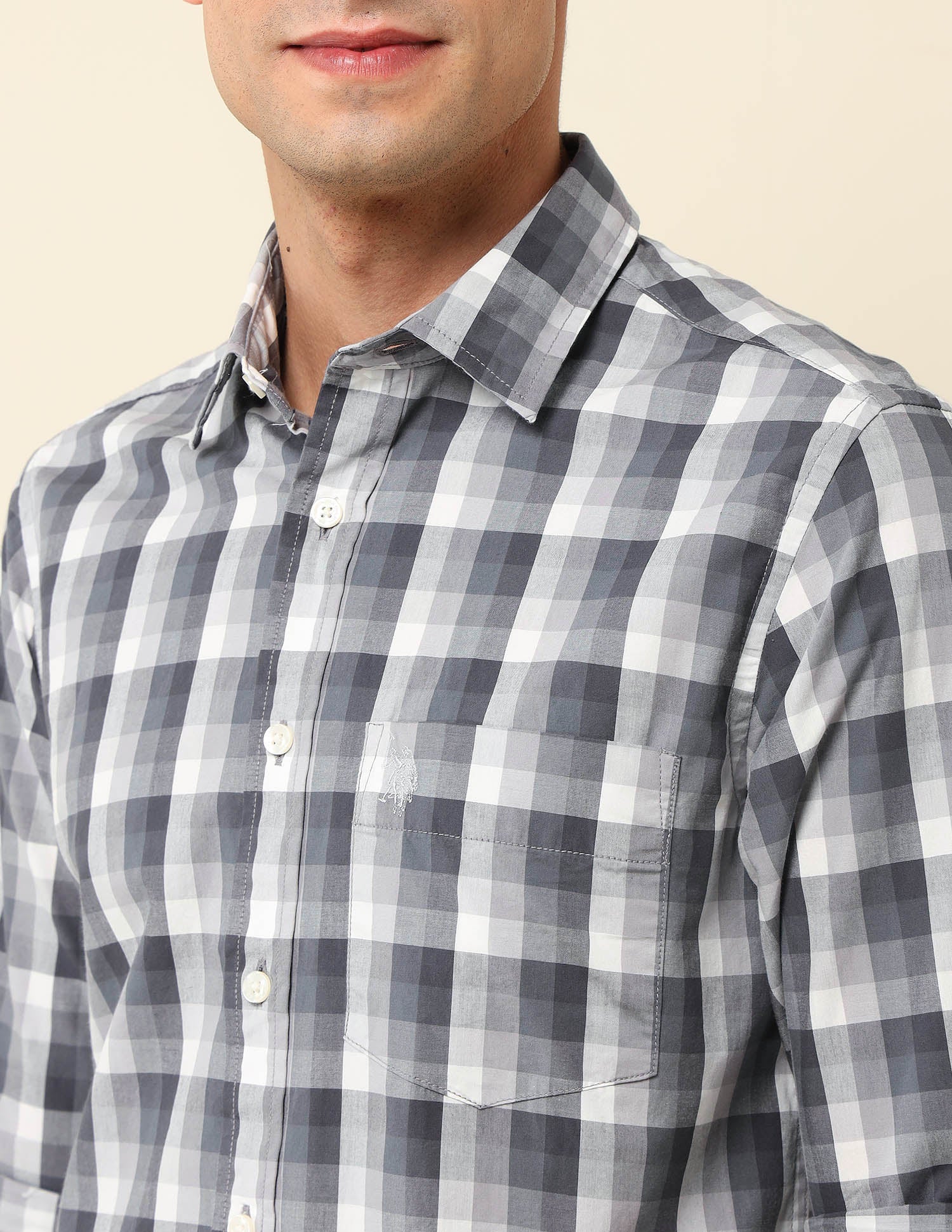 Grid Tattersall Checked Tailored Fit Shirt - Image 7