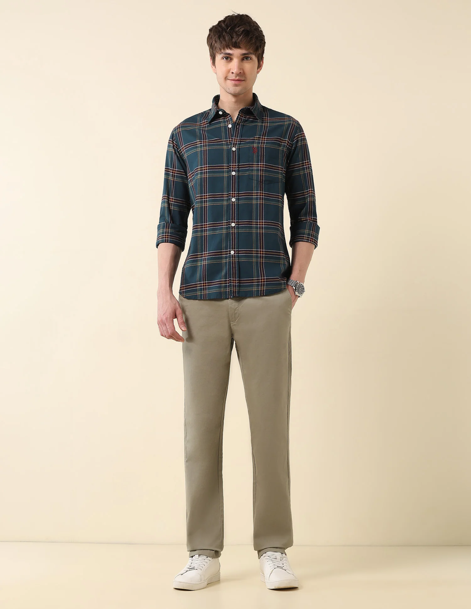 Grid Tattersall Checked Tailored Fit Shirt - Image 3