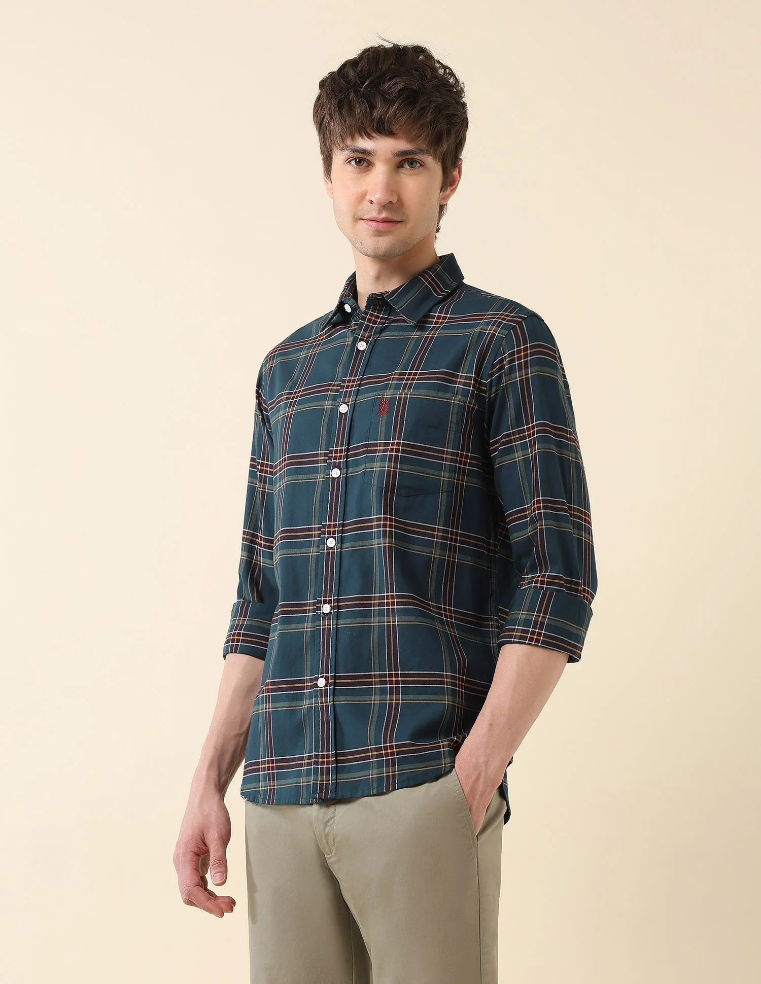 Grid Tattersall Checked Tailored Fit Shirt - Image 4
