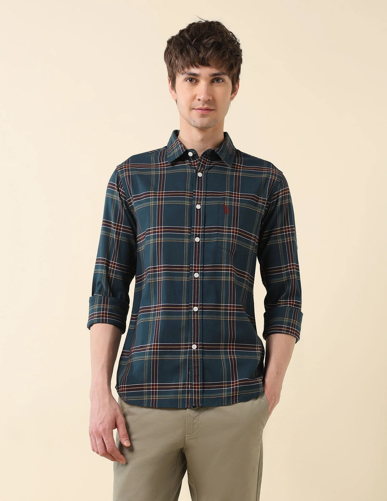 Grid Tattersall Checked Tailored Fit Shirt - Image 6