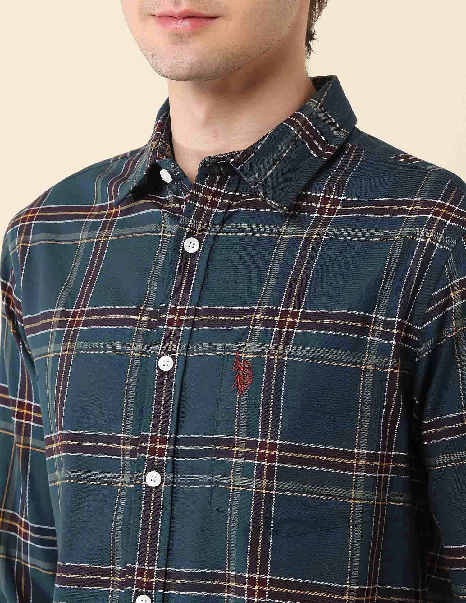 Grid Tattersall Checked Tailored Fit Shirt - Image 7
