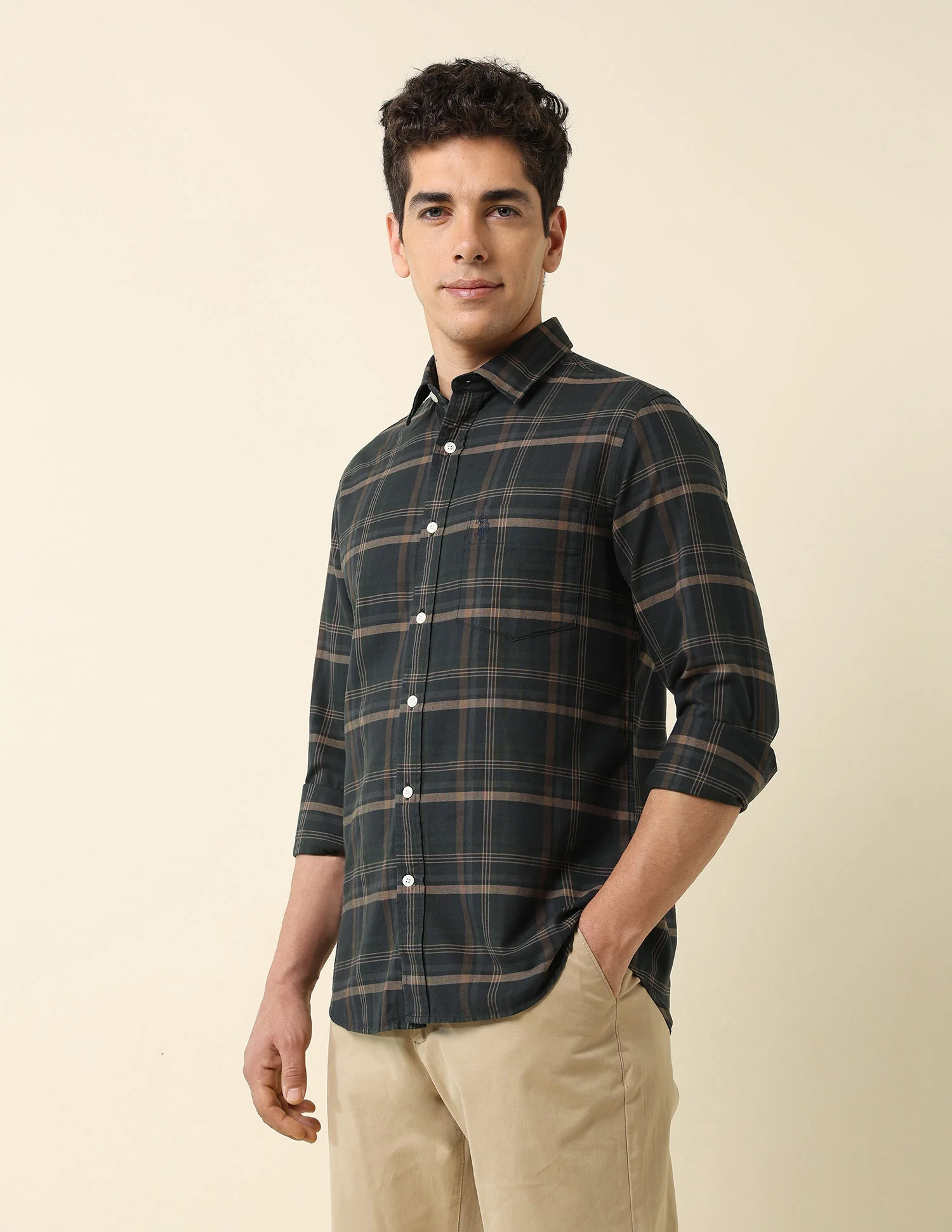 Grid Tattersall Checked Tailored Fit Shirt - Image 4
