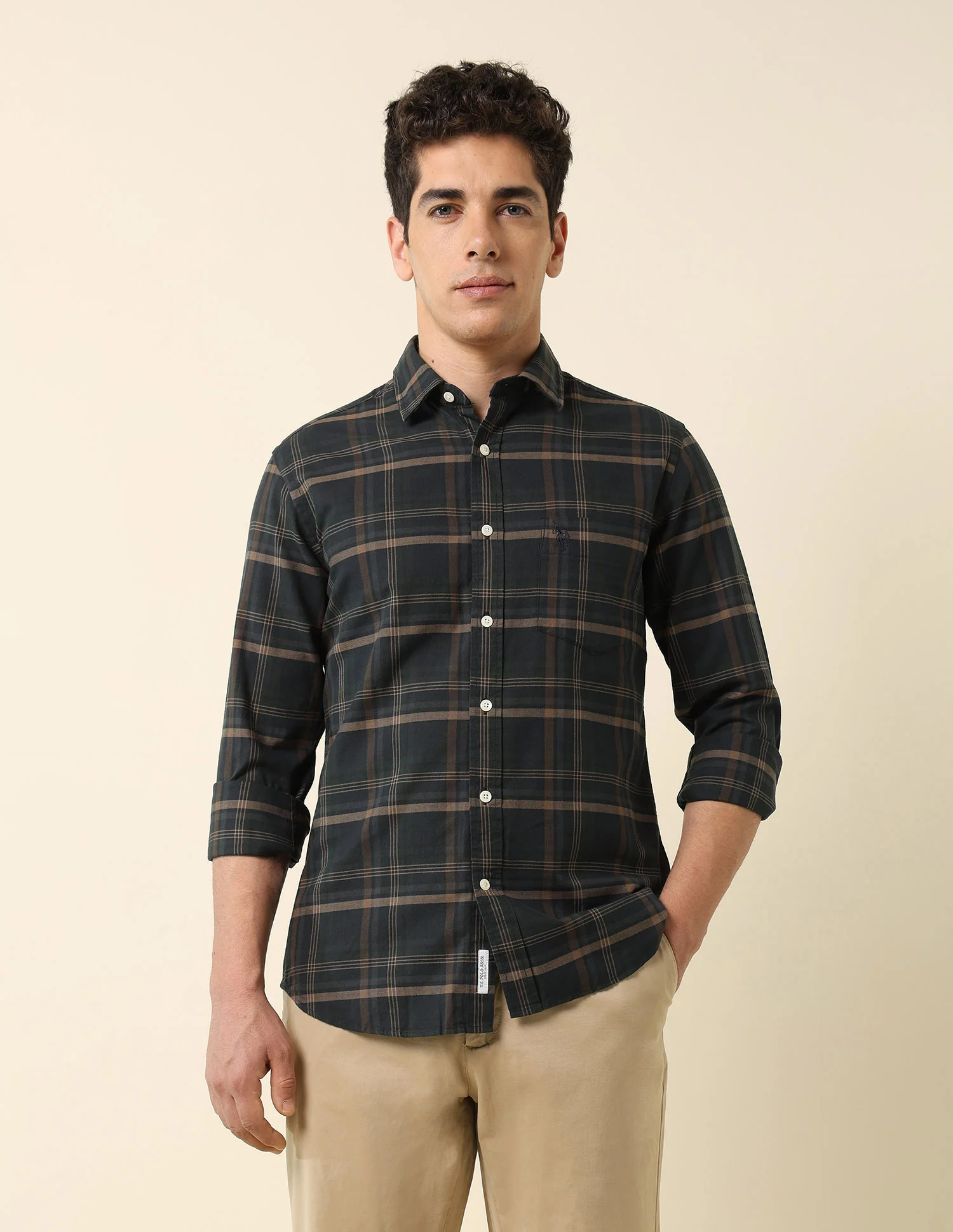 Grid Tattersall Checked Tailored Fit Shirt - Image 6