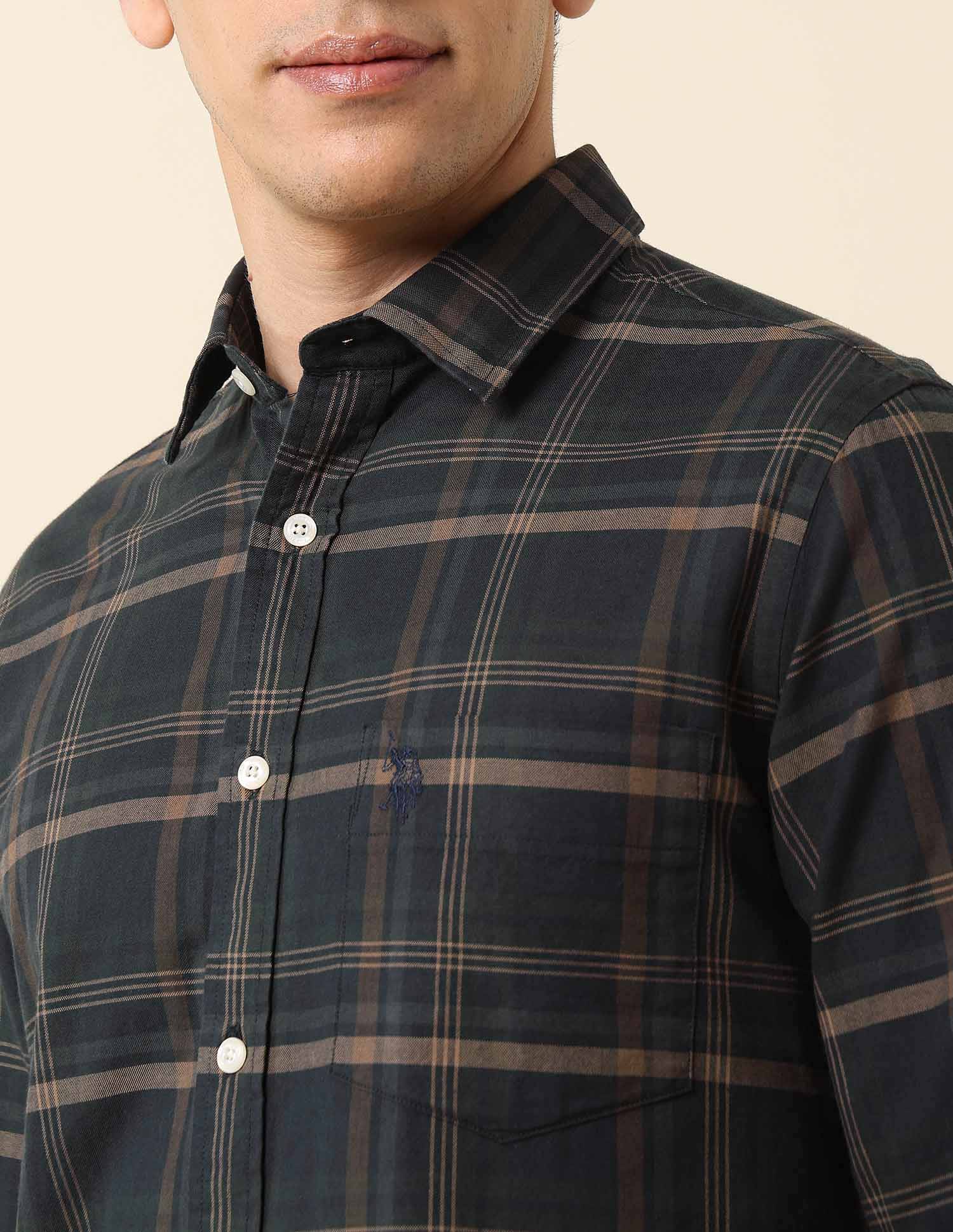Grid Tattersall Checked Tailored Fit Shirt - Image 7