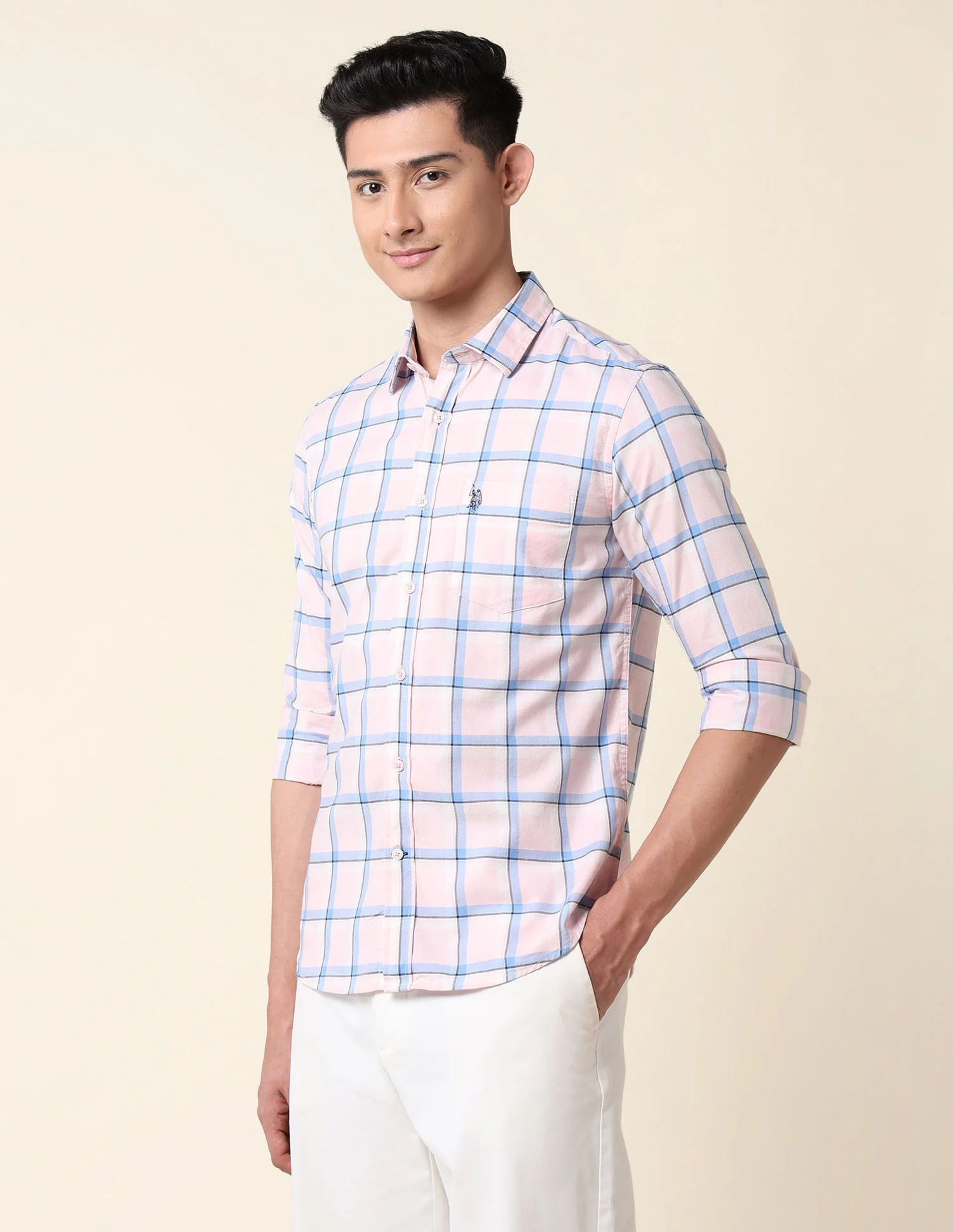 Grid Tattersall Checked Tailored Fit Shirt - Image 4