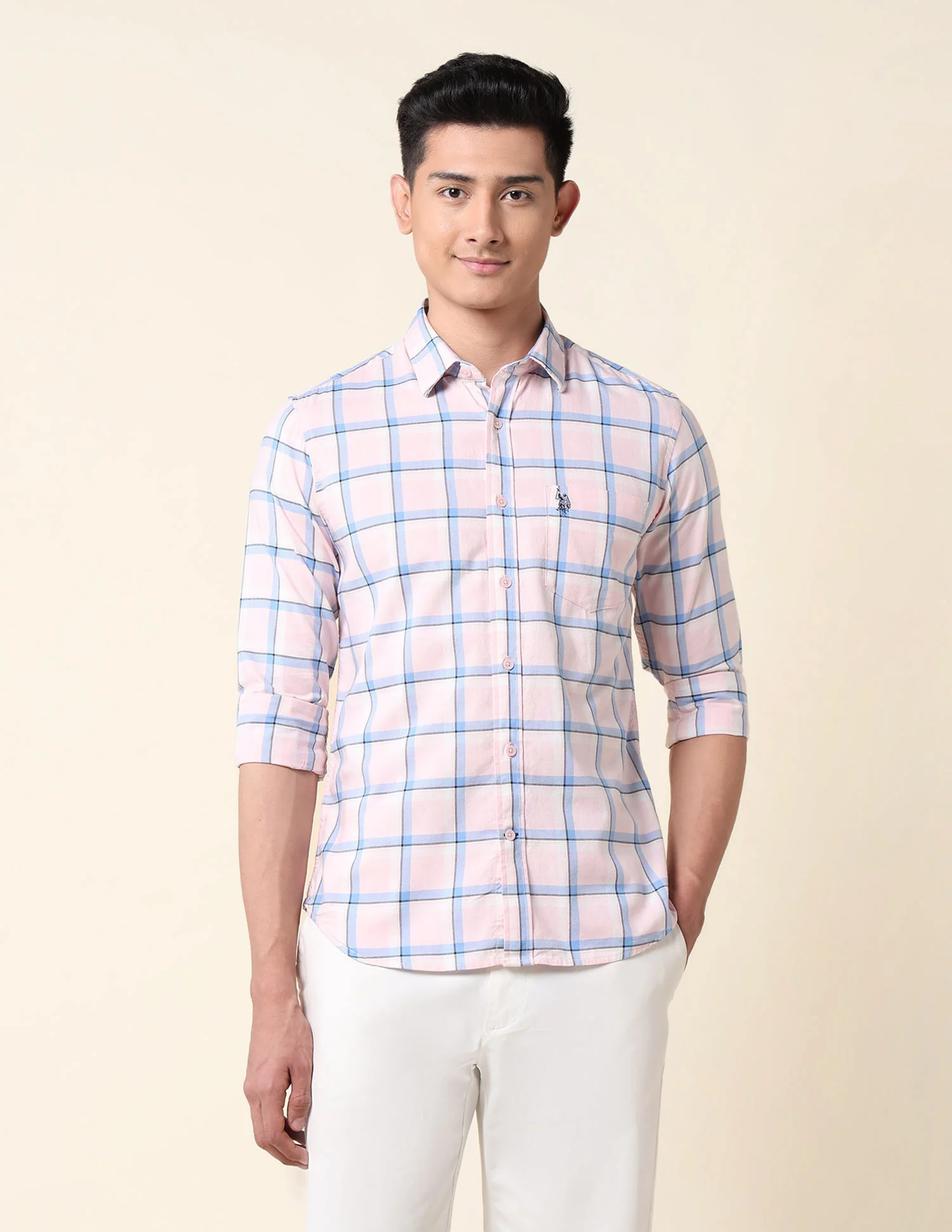 Grid Tattersall Checked Tailored Fit Shirt - Image 6
