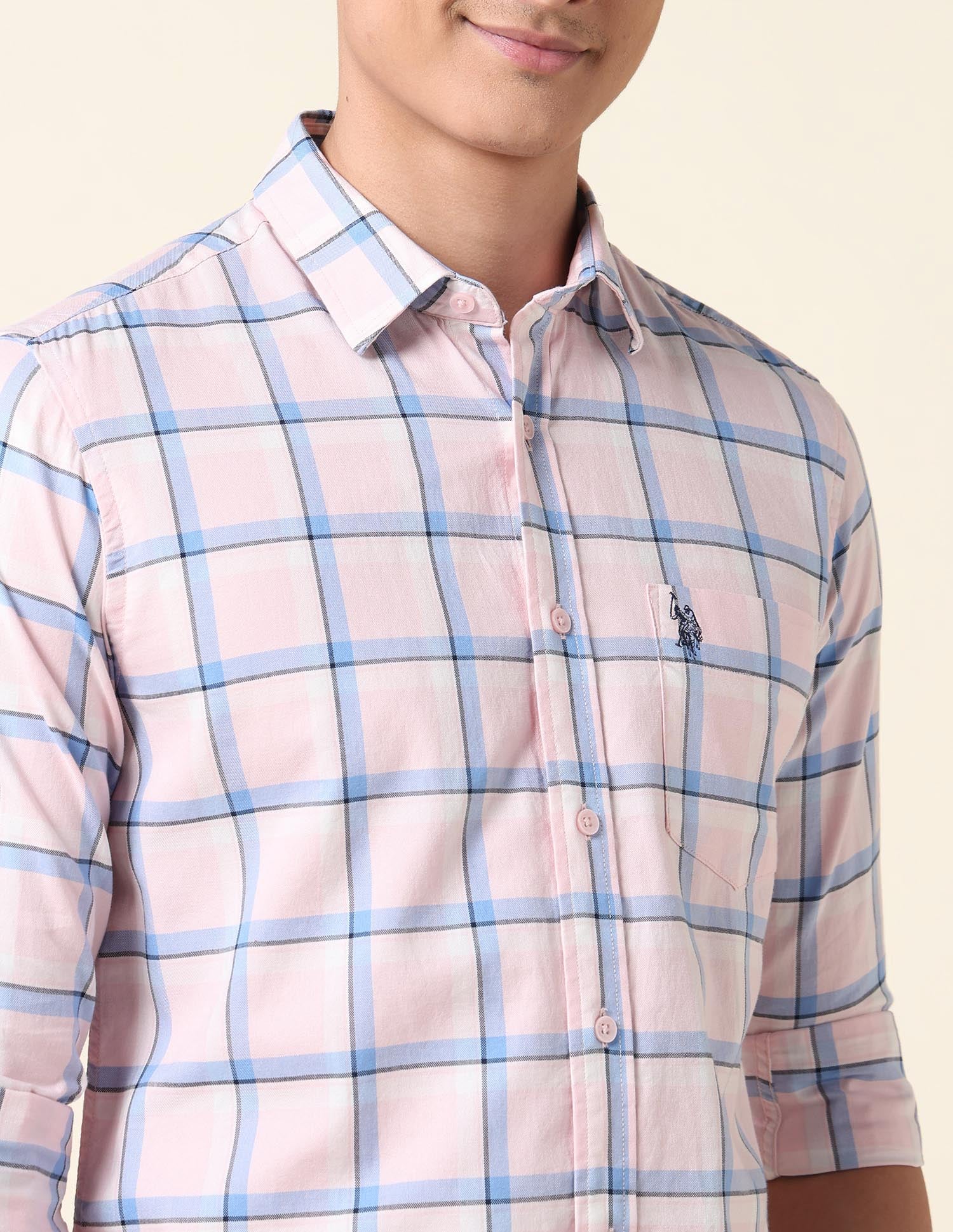 Grid Tattersall Checked Tailored Fit Shirt - Image 7