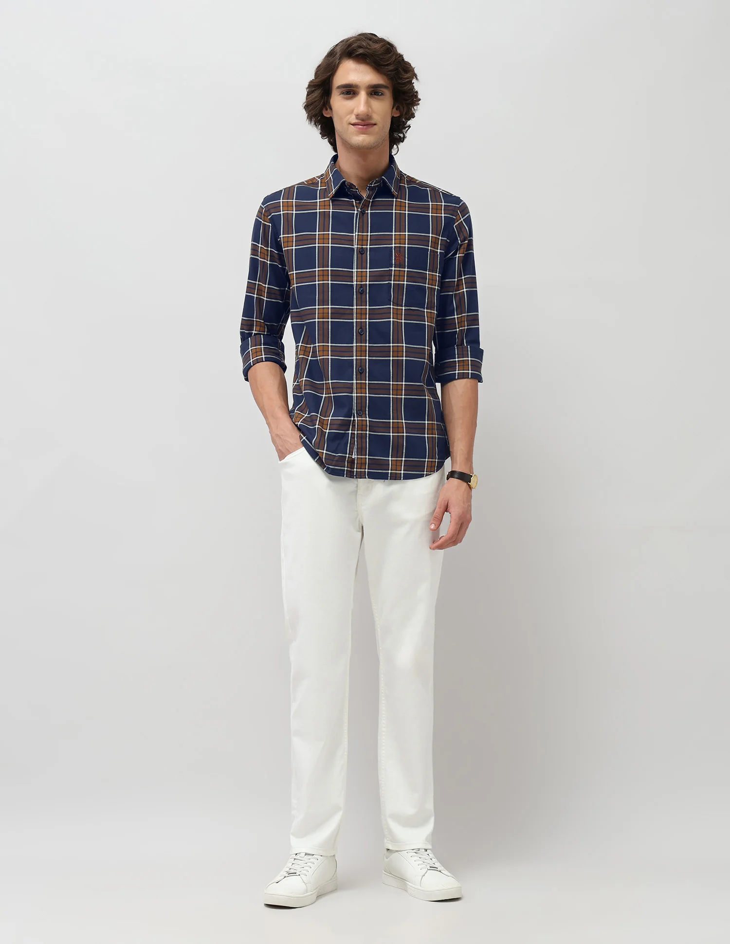 Grid Tattersall Checked Tailored Fit Shirt - Image 3