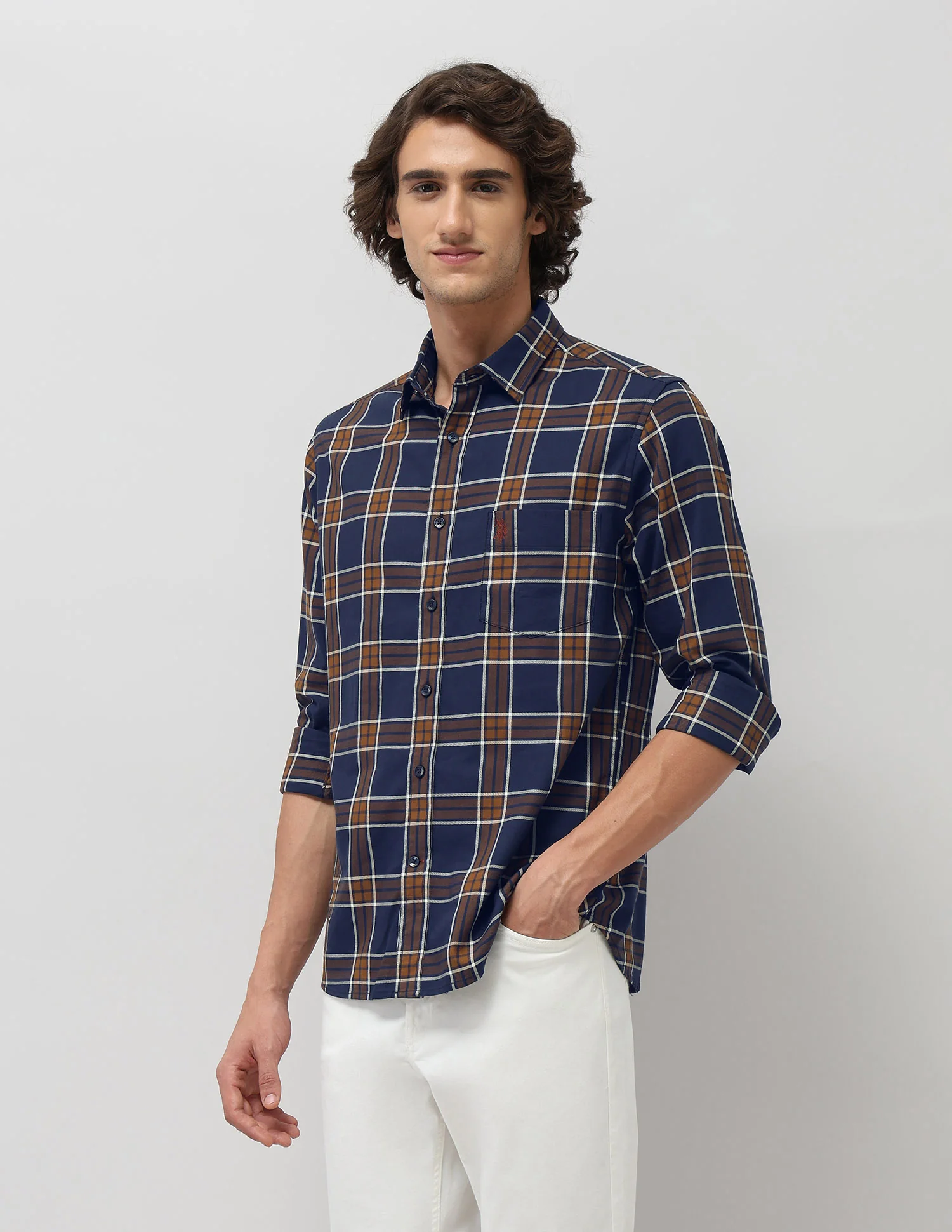 Grid Tattersall Checked Tailored Fit Shirt - Image 4