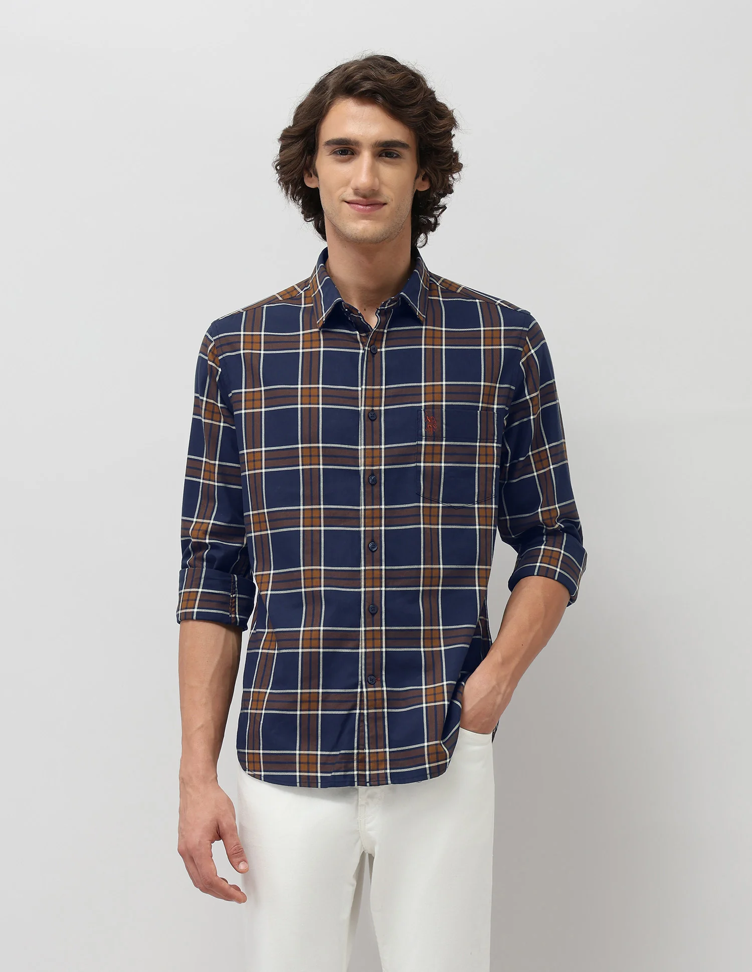 Grid Tattersall Checked Tailored Fit Shirt - Image 6
