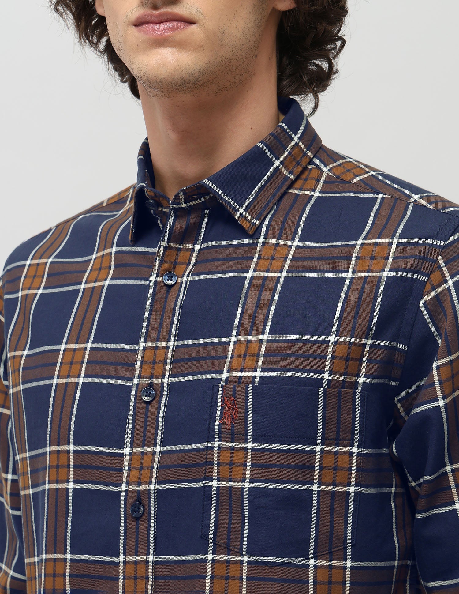 Grid Tattersall Checked Tailored Fit Shirt - Image 7