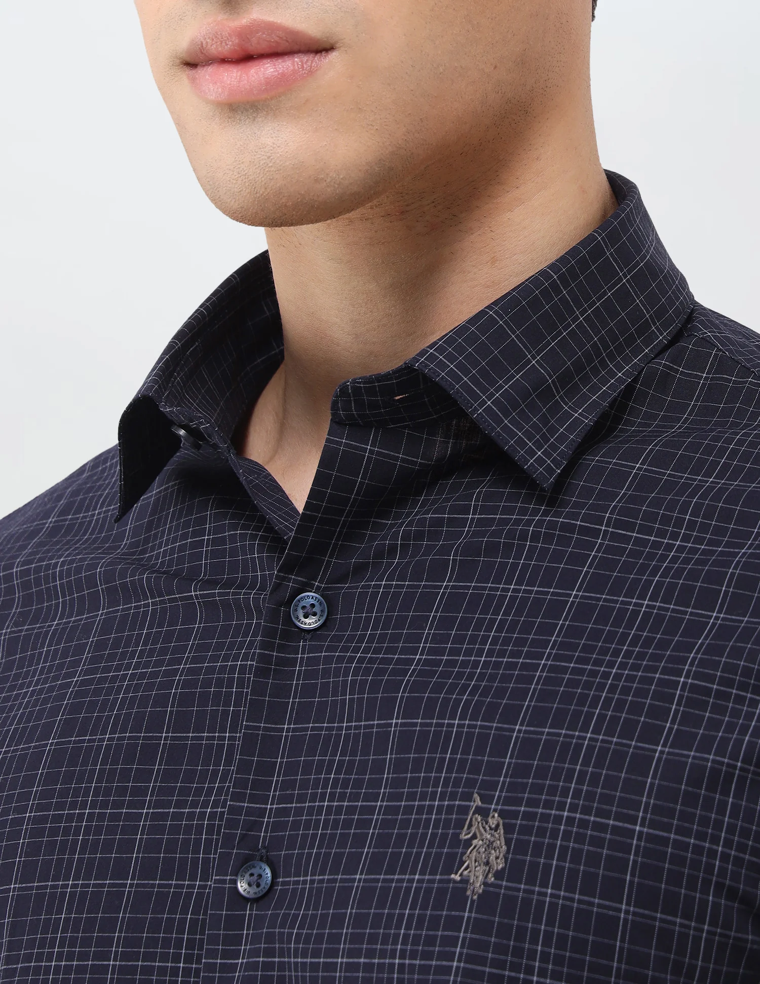 Grid Tattersall Checked Tailored Fit Shirt - Image 7
