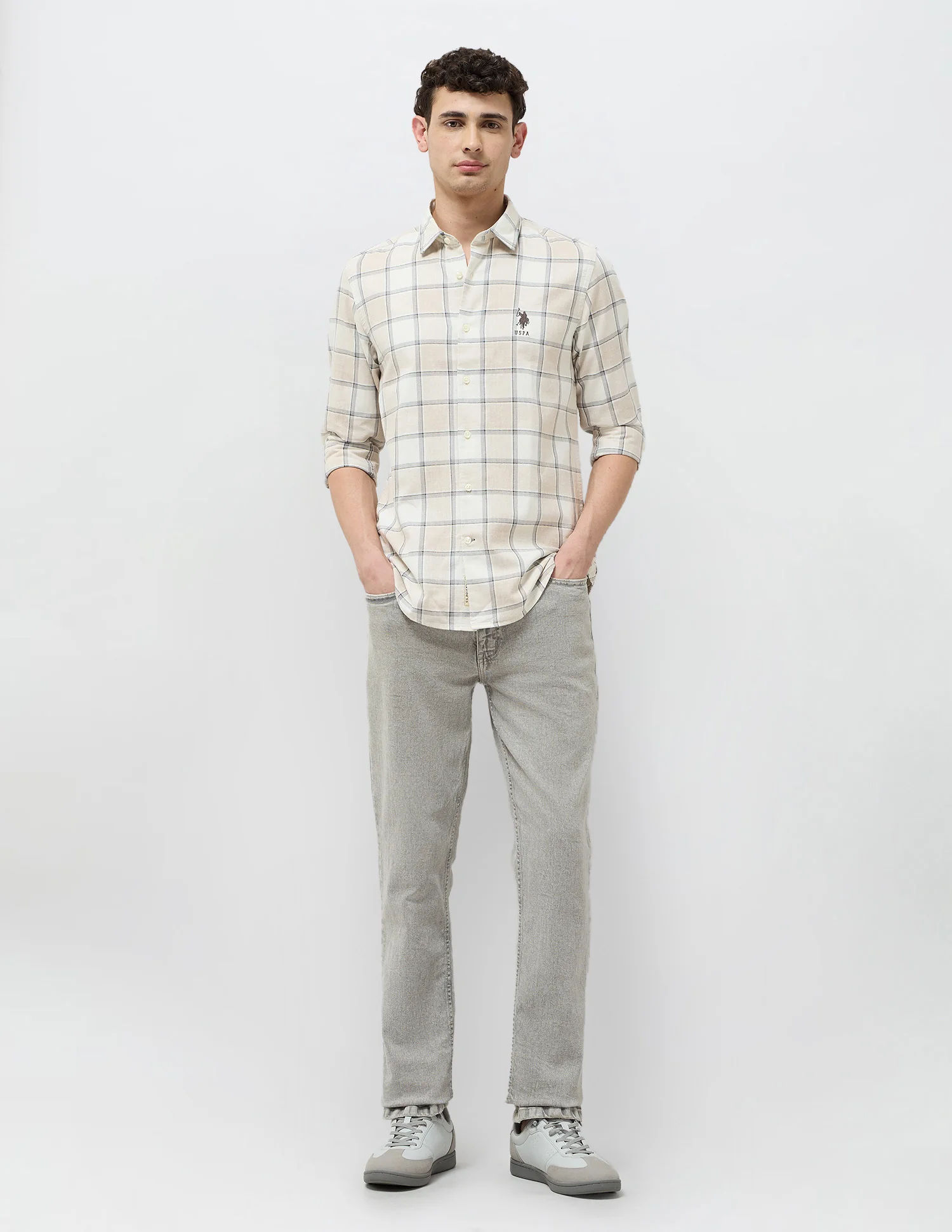 Grid Tattersall Checked Twill Shirt - Image 3