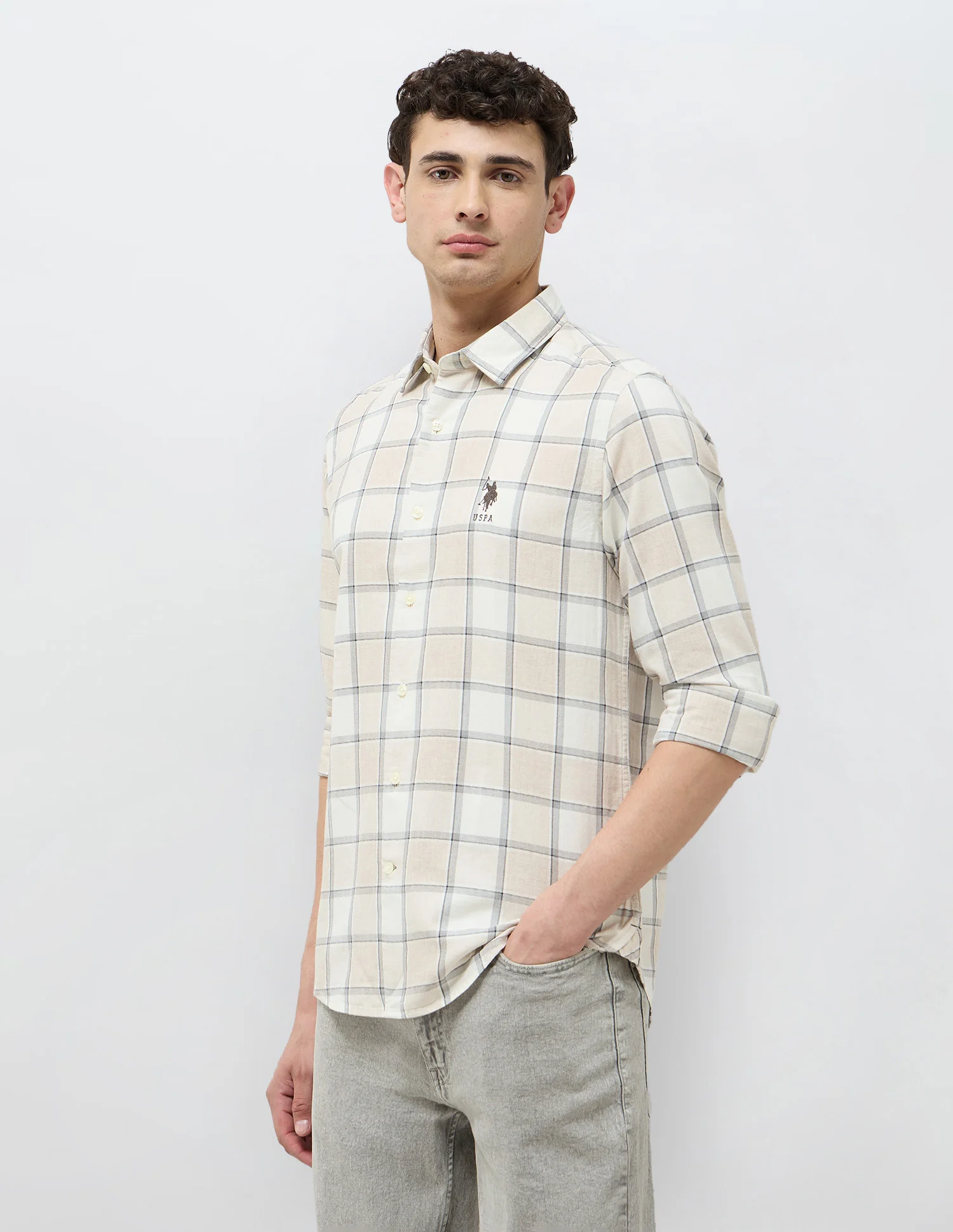Grid Tattersall Checked Twill Shirt - Image 4