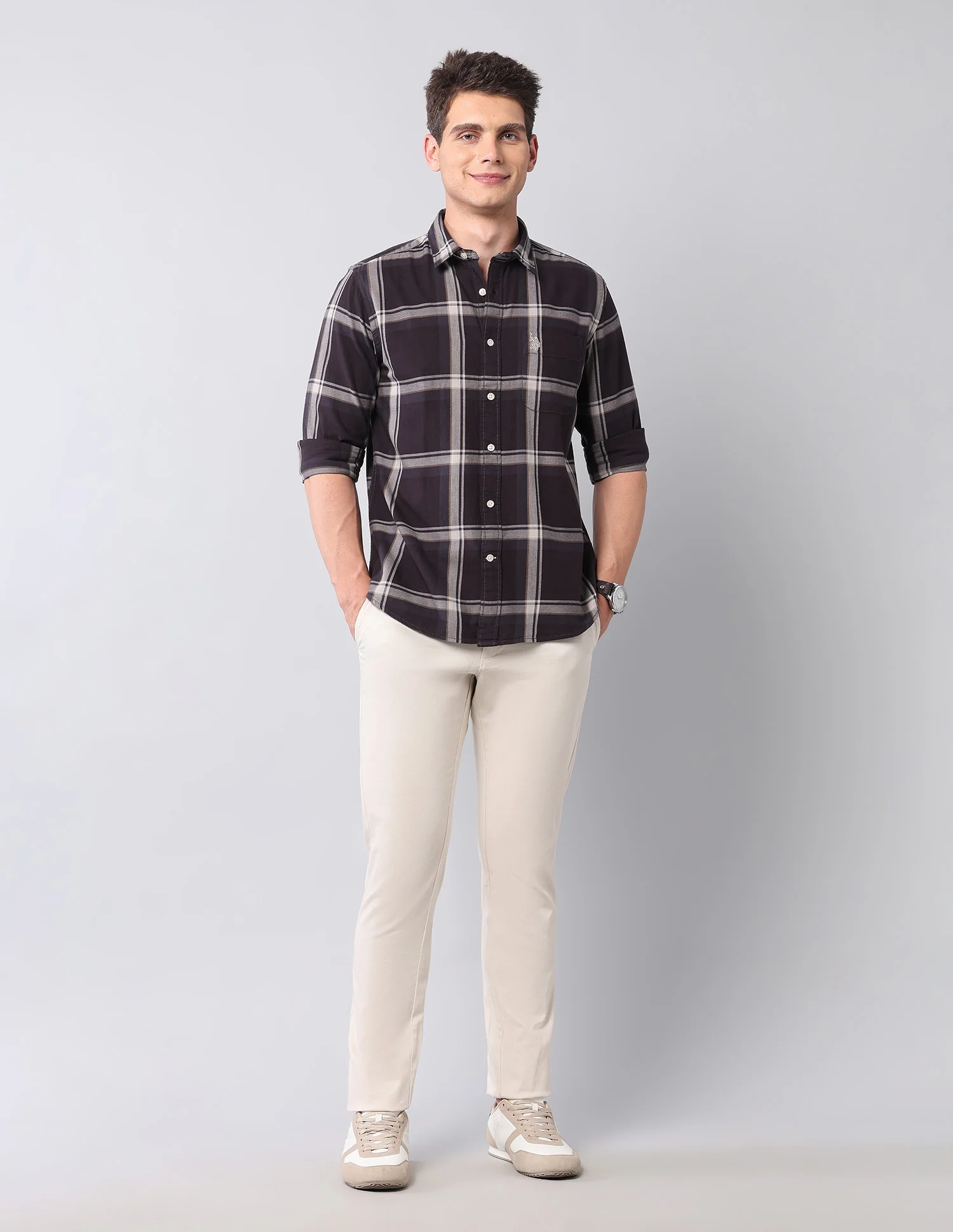 Grid Tattersall Checked Twill Shirt - Image 3