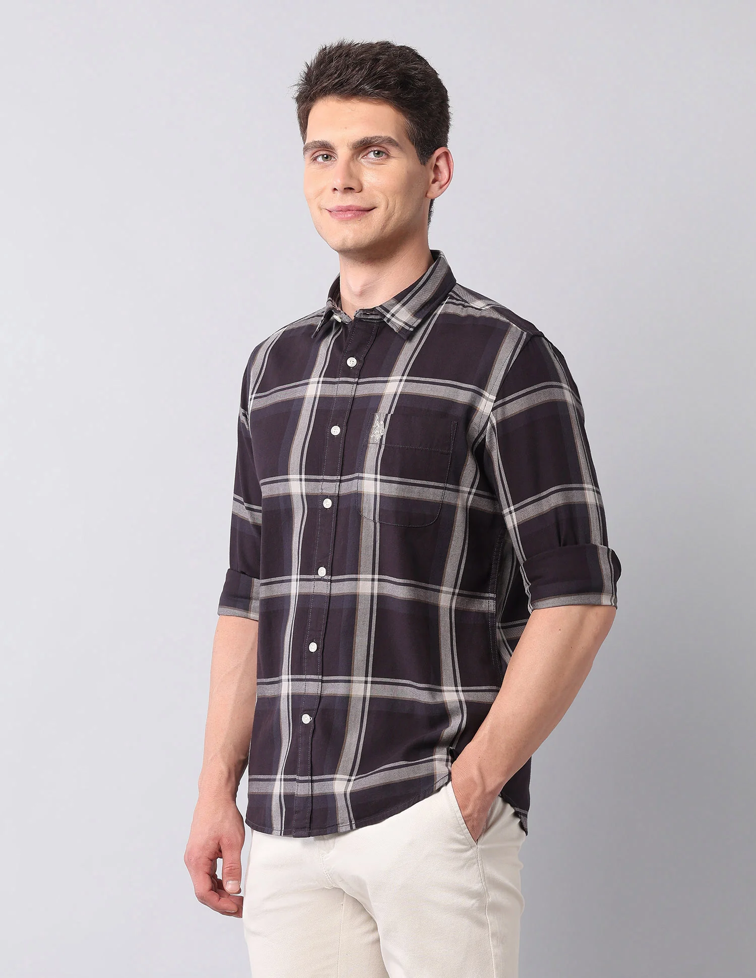 Grid Tattersall Checked Twill Shirt - Image 4