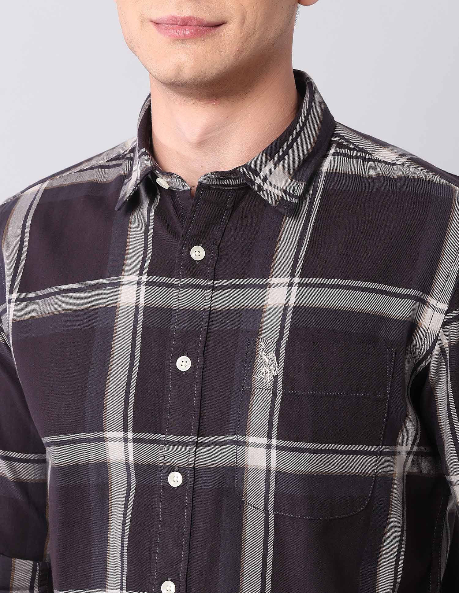 Grid Tattersall Checked Twill Shirt - Image 7