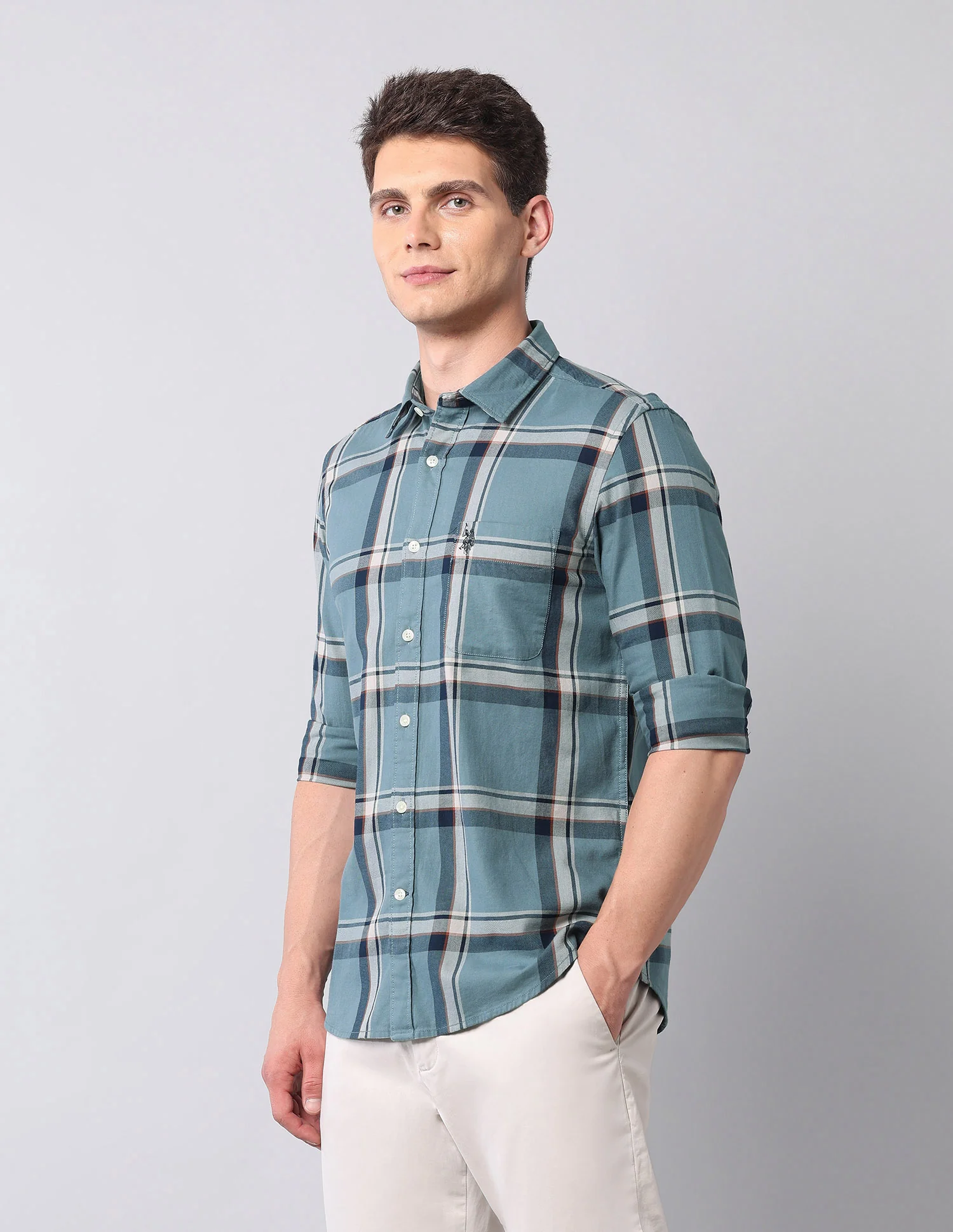 Grid Tattersall Checked Twill Shirt - Image 4