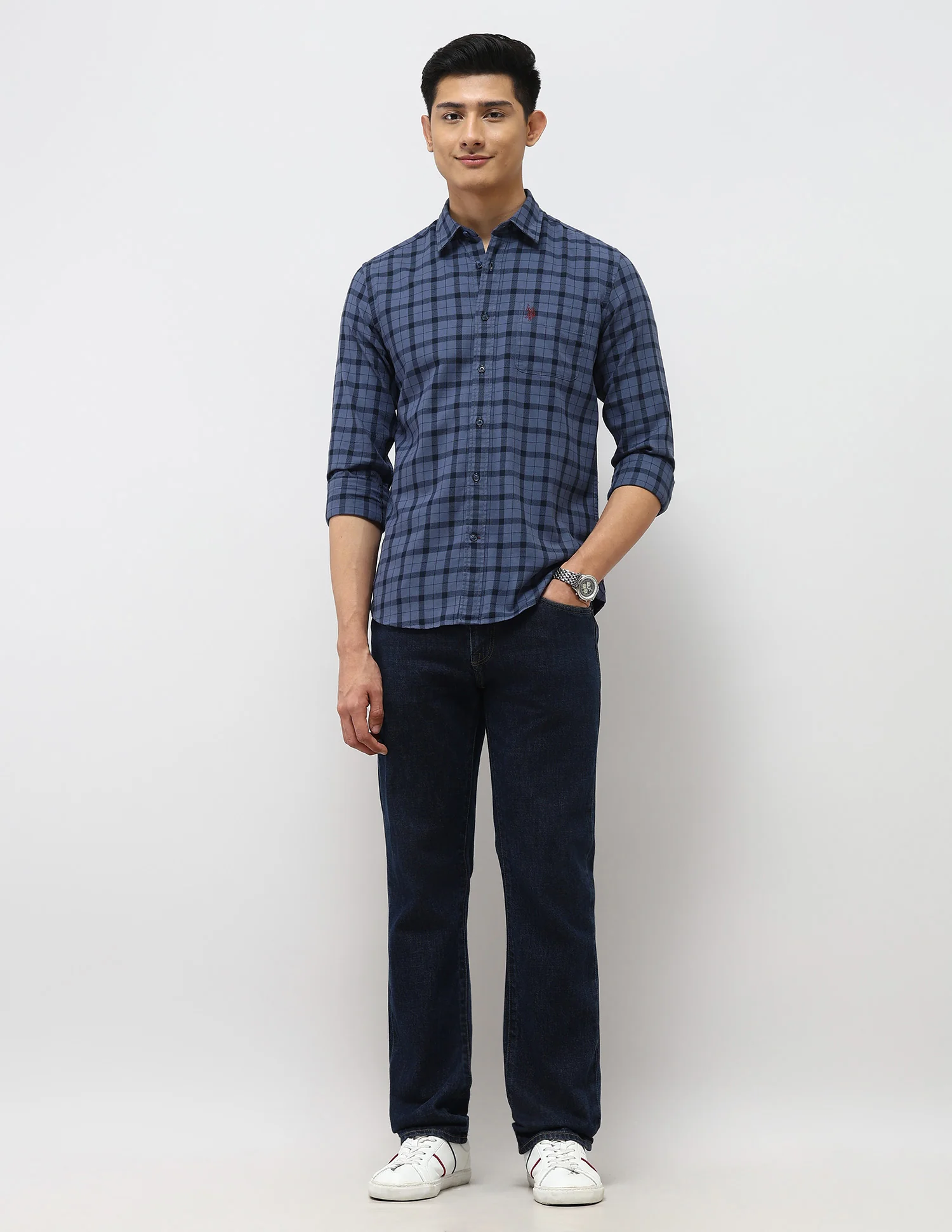 Grid Tattersall Checked Twill Shirt - Image 3