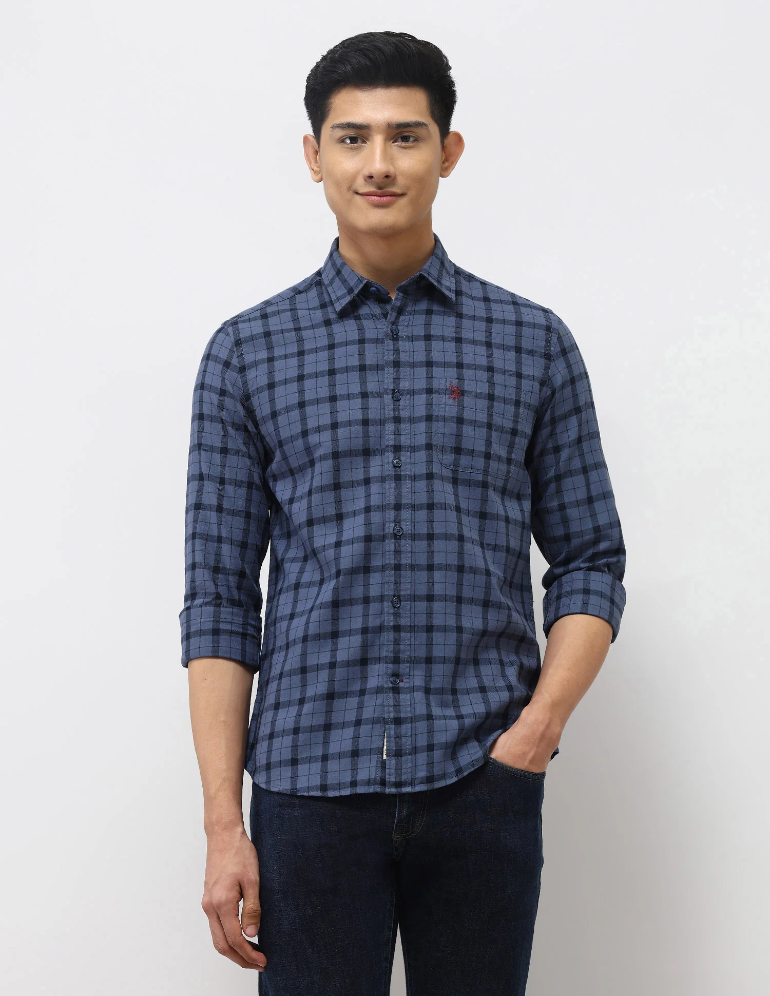 Grid Tattersall Checked Twill Shirt - Image 6
