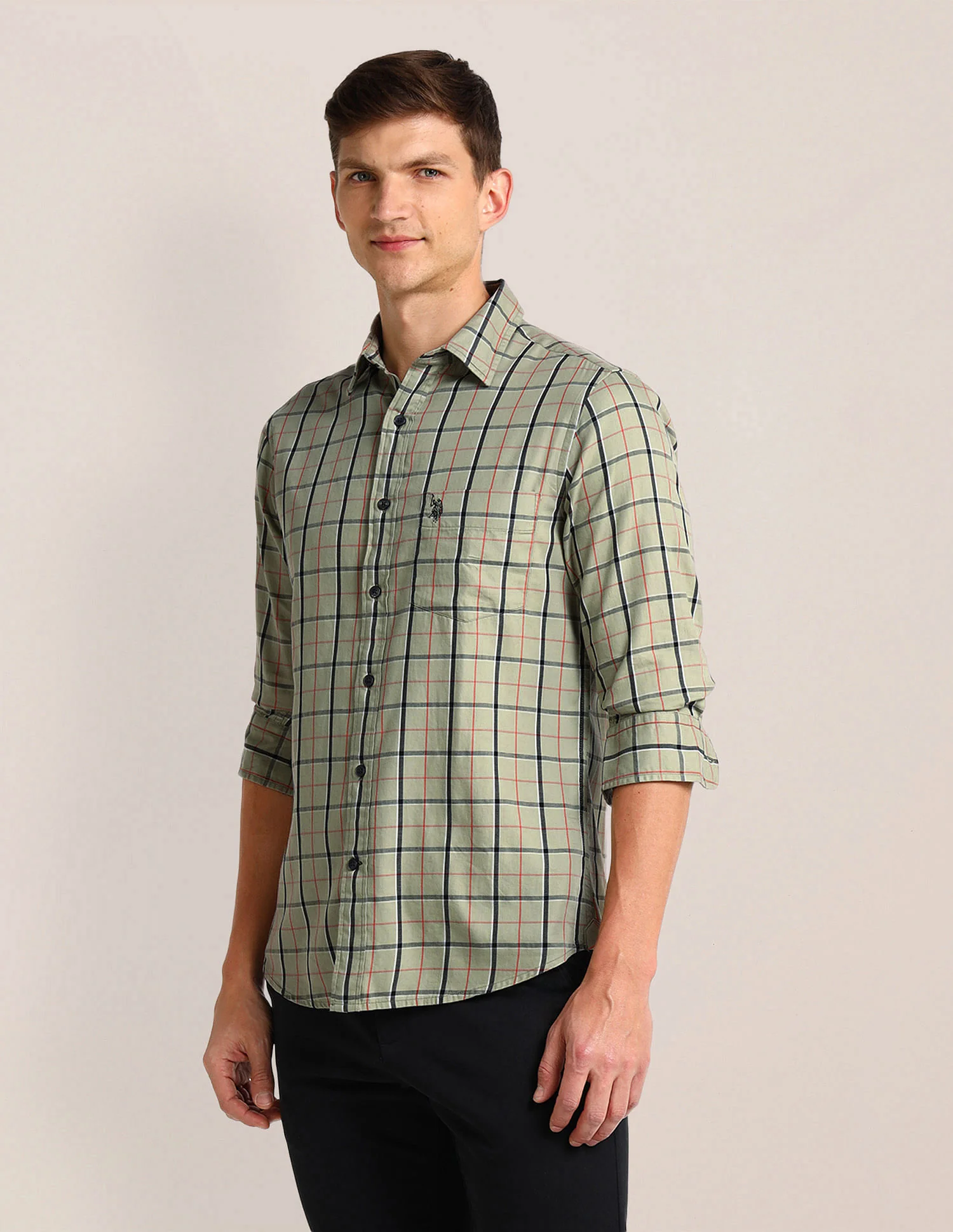 Gun Club Checked Tailored Fit Twill Shirt - Image 4