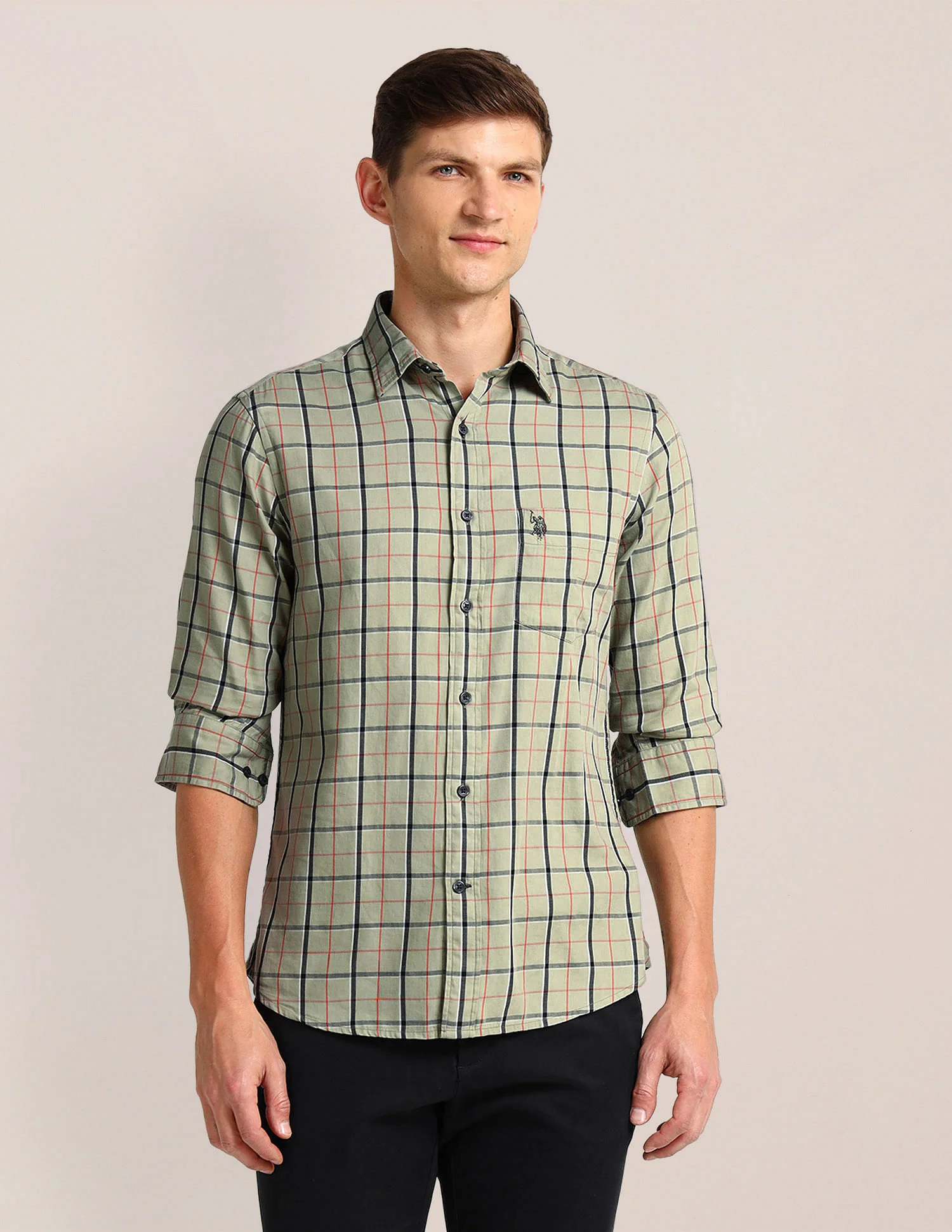 Gun Club Checked Tailored Fit Twill Shirt - Image 7
