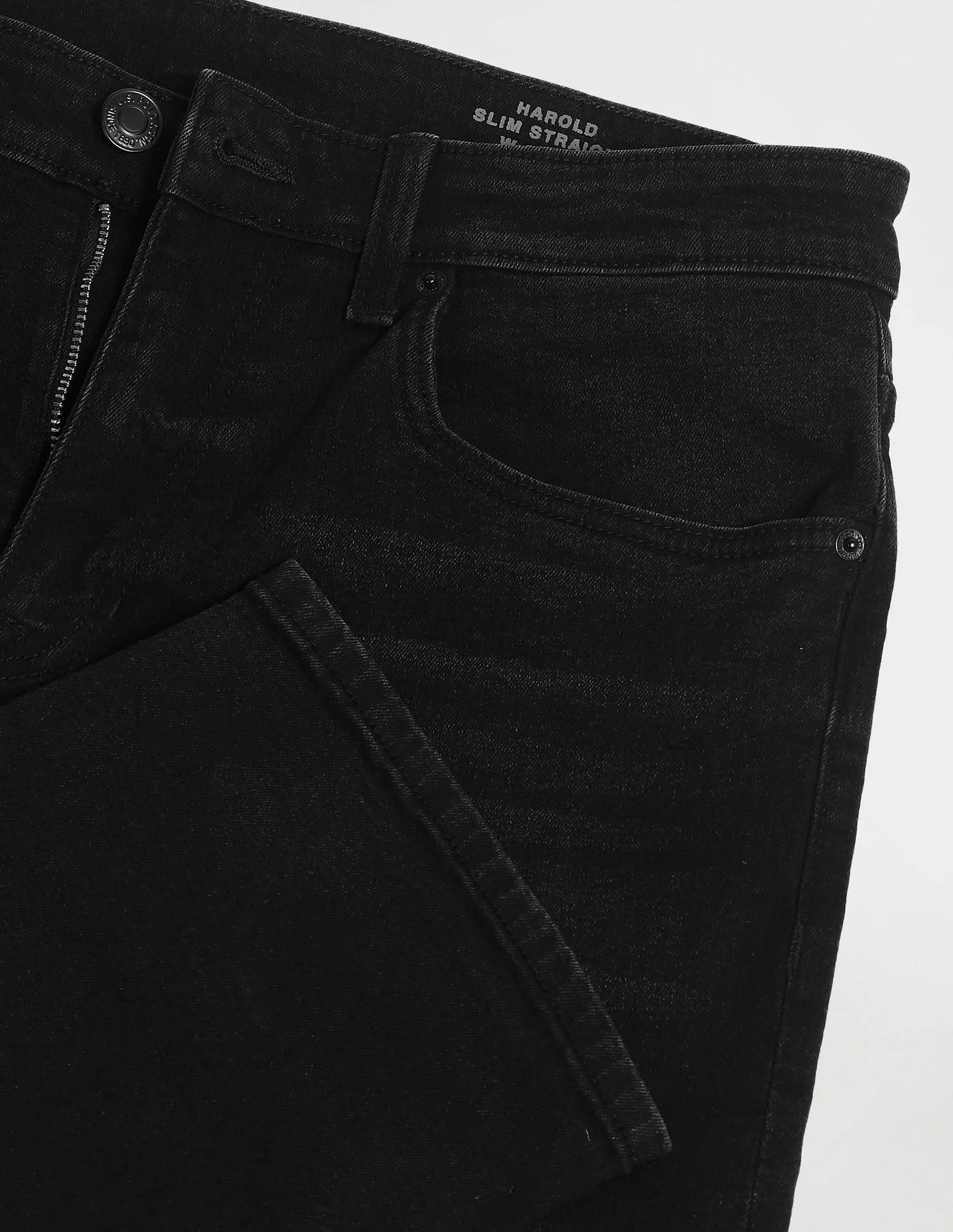 Harold Slim Straight Black Jeans - Image 2